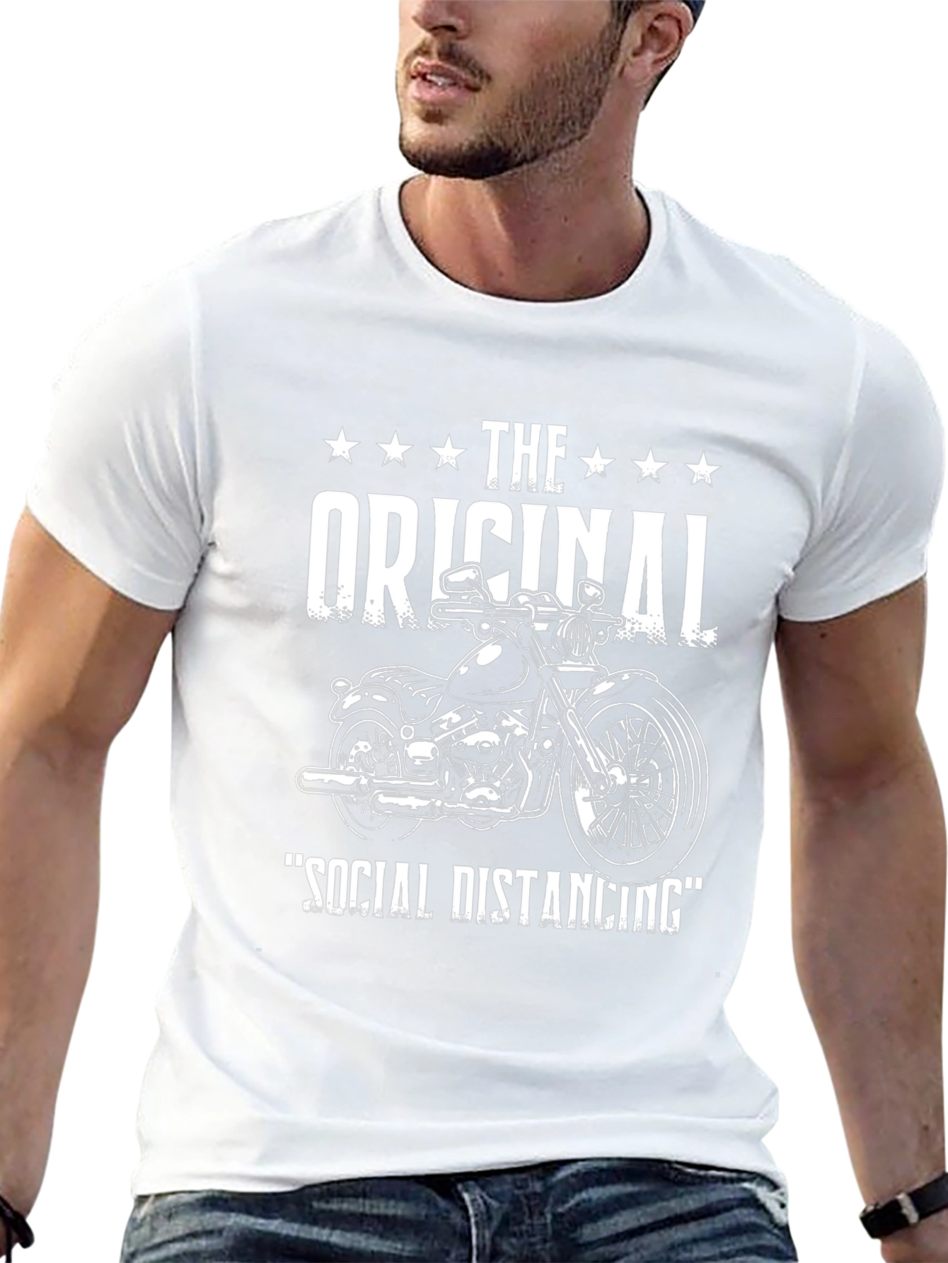 Original Social Distancing Motorcycle Graphic T-Shirt