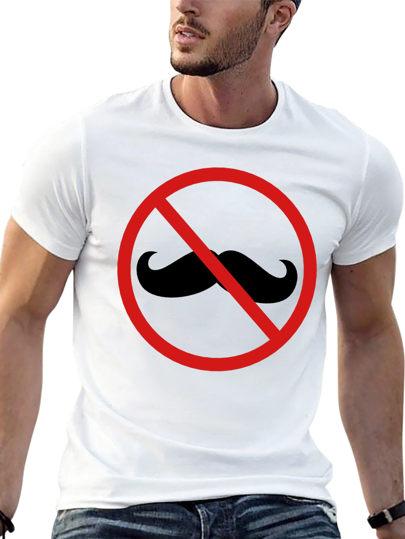 No Mustache T-Shirt - Graphic Tee