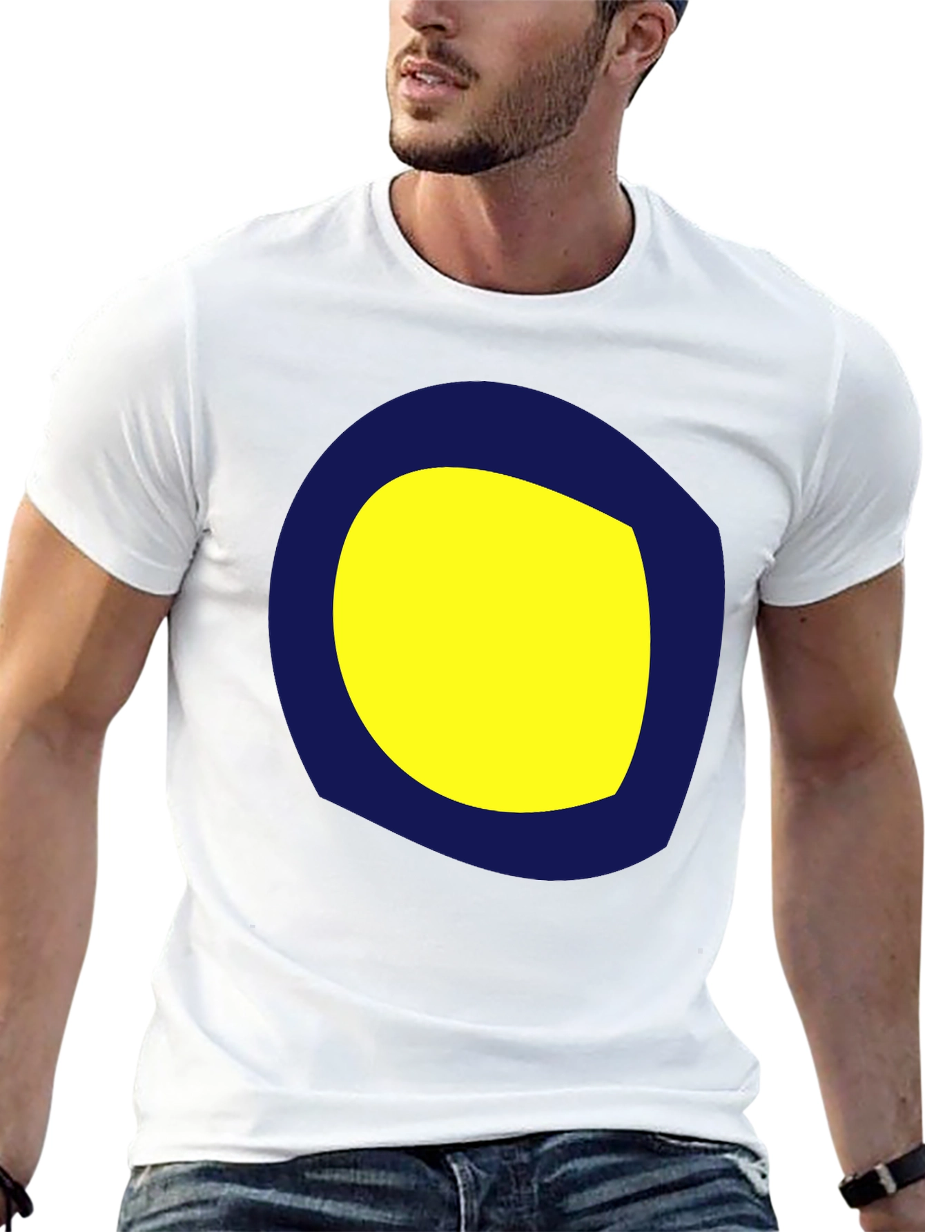 Graphic Tee: Yellow & Blue Circle Design