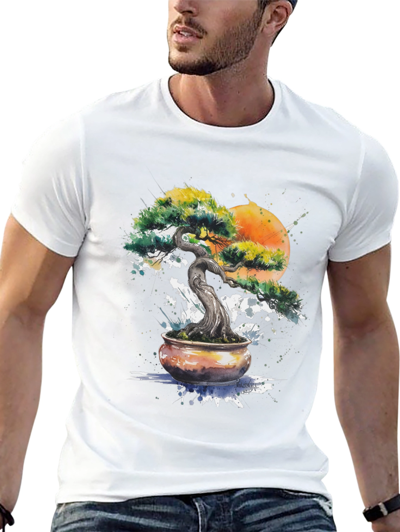 Bonsai Tree Graphic T-Shirt - Nature Inspired Design