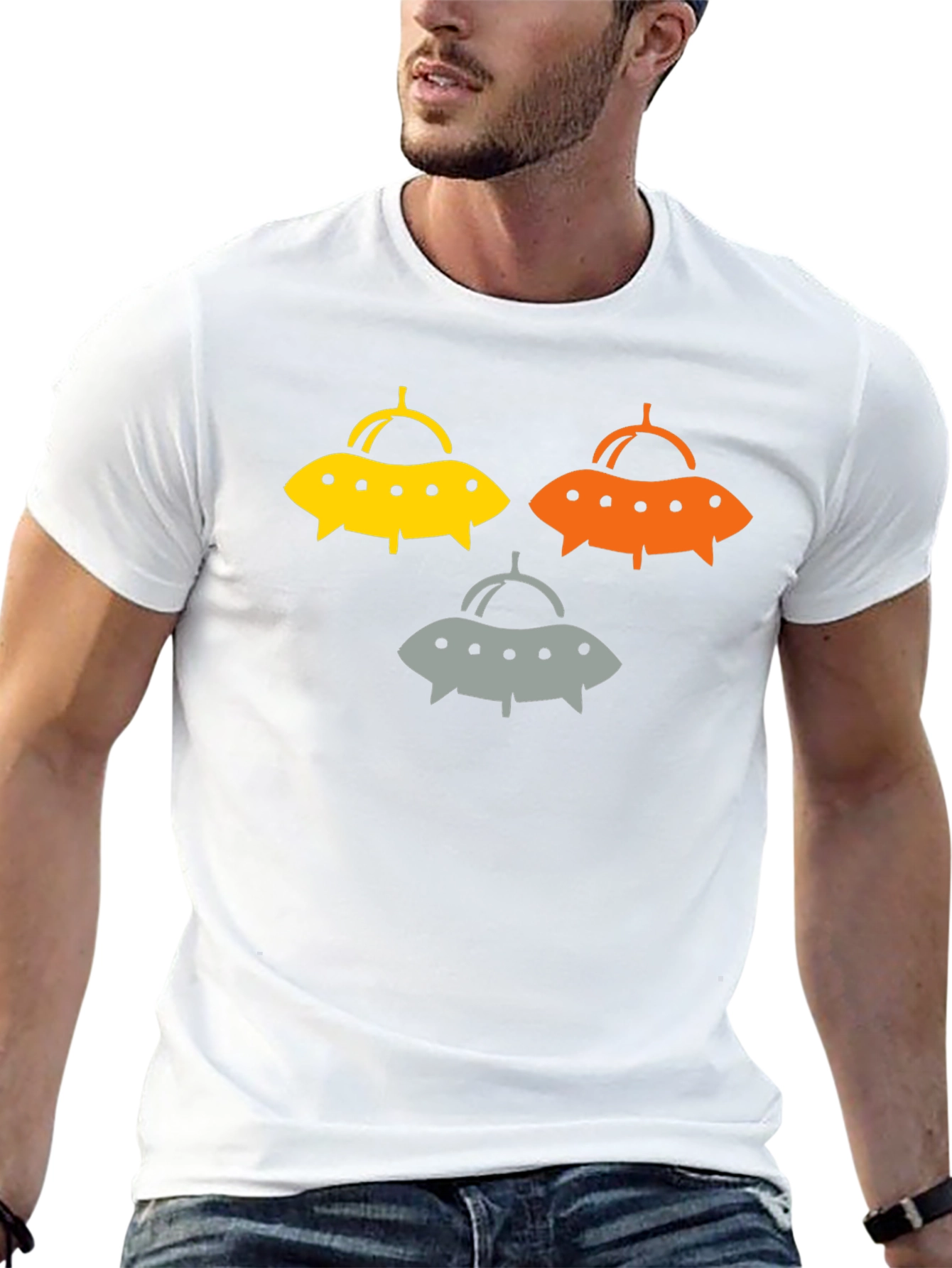 UFO Graphic Tee - Sci-Fi Style Black T-Shirt