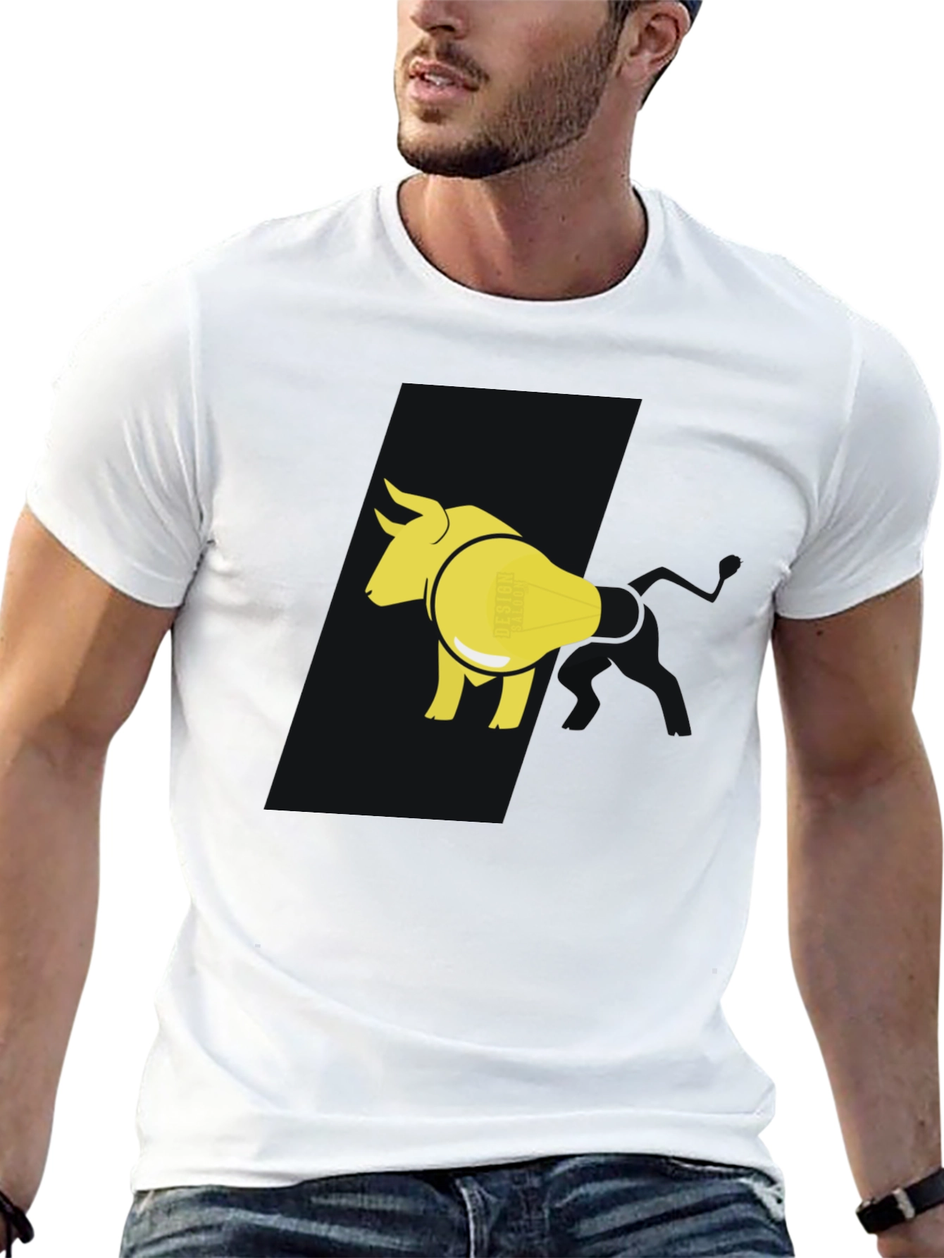 Bull & Lightbulb Graphic Tee - Black