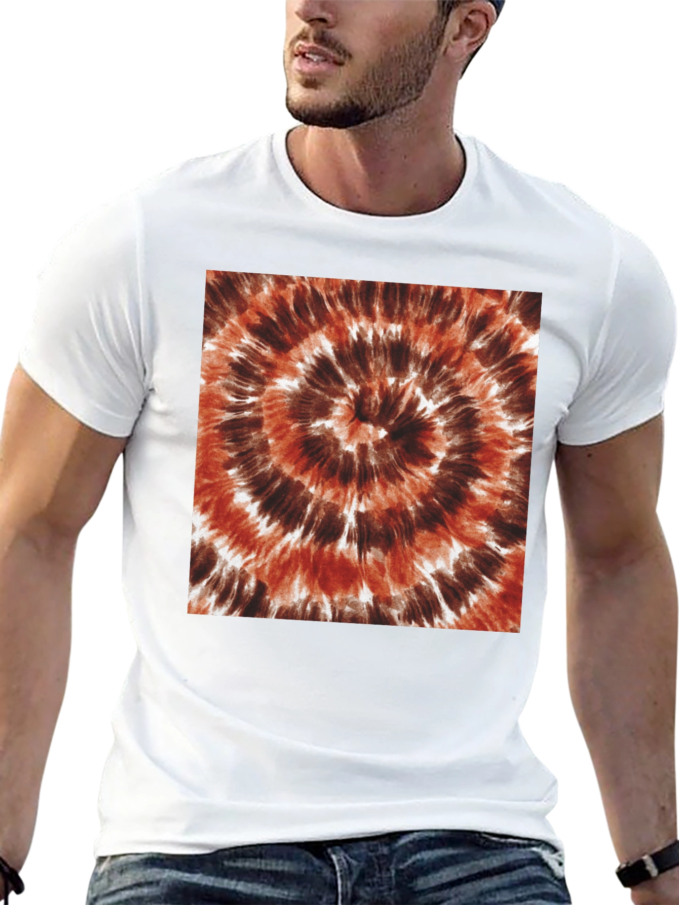 Brown Tie-Dye Spiral T-Shirt
