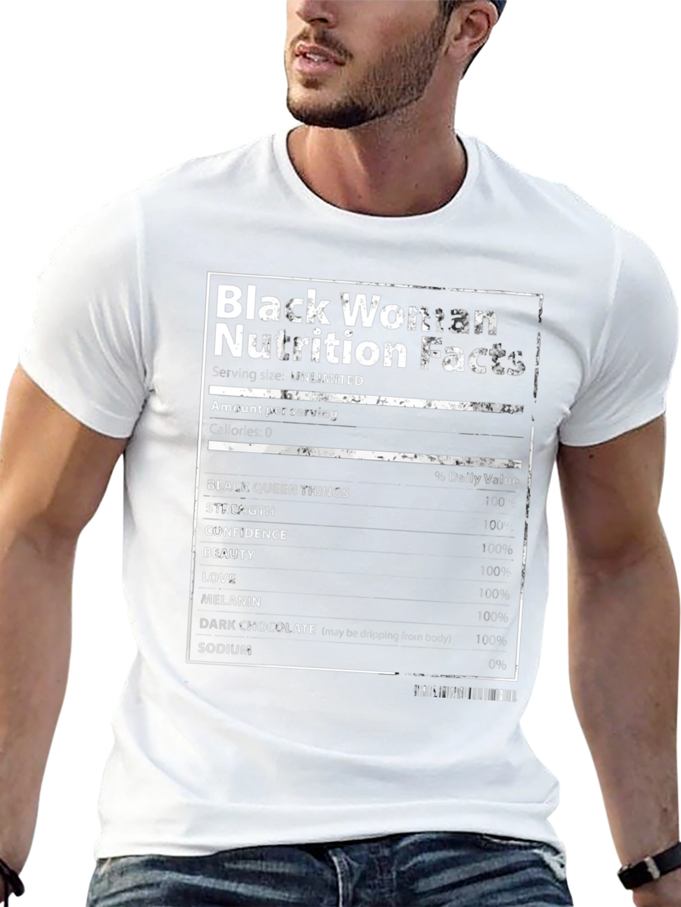 Black Woman Nutrition Facts T-Shirt
