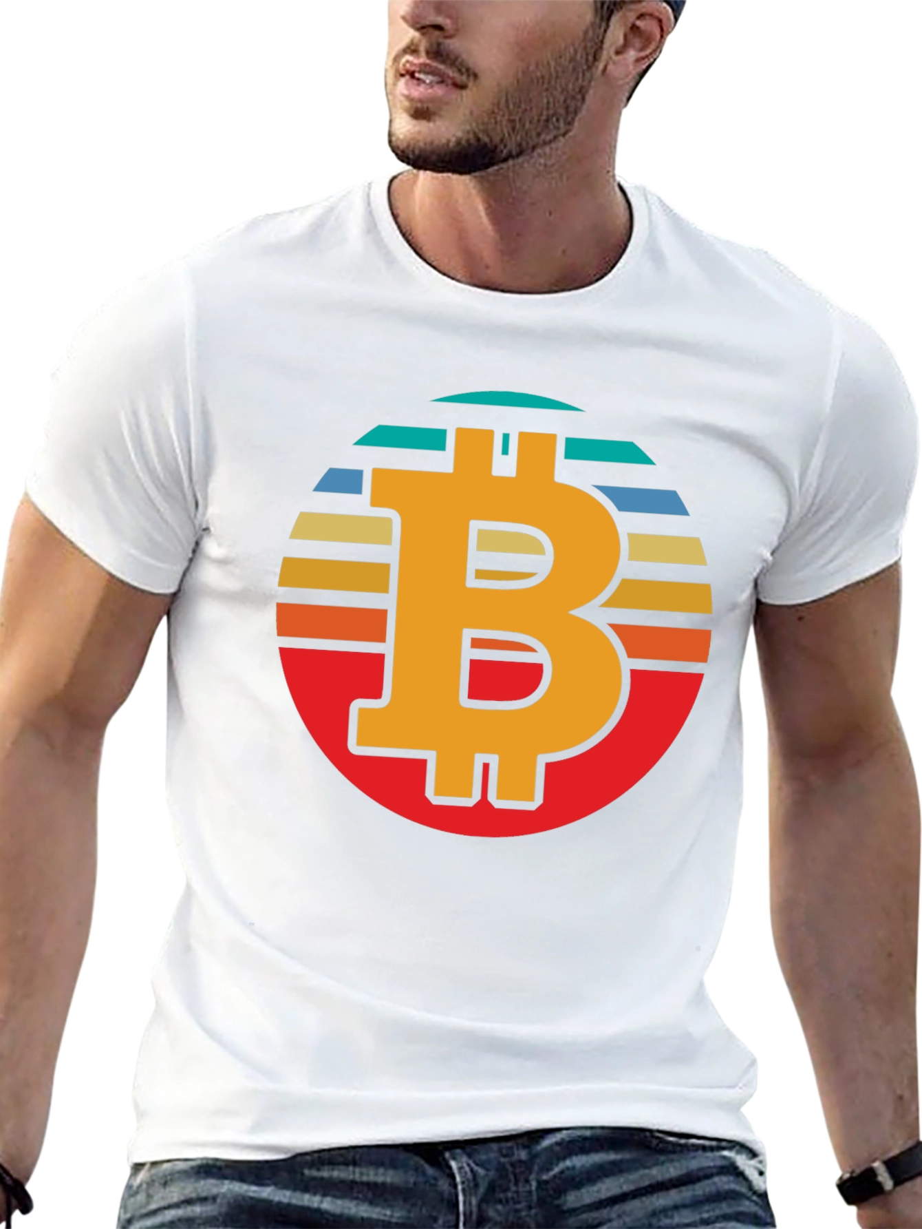 Bitcoin Retro Sunset Graphic Tee - Crypto T-Shirt
