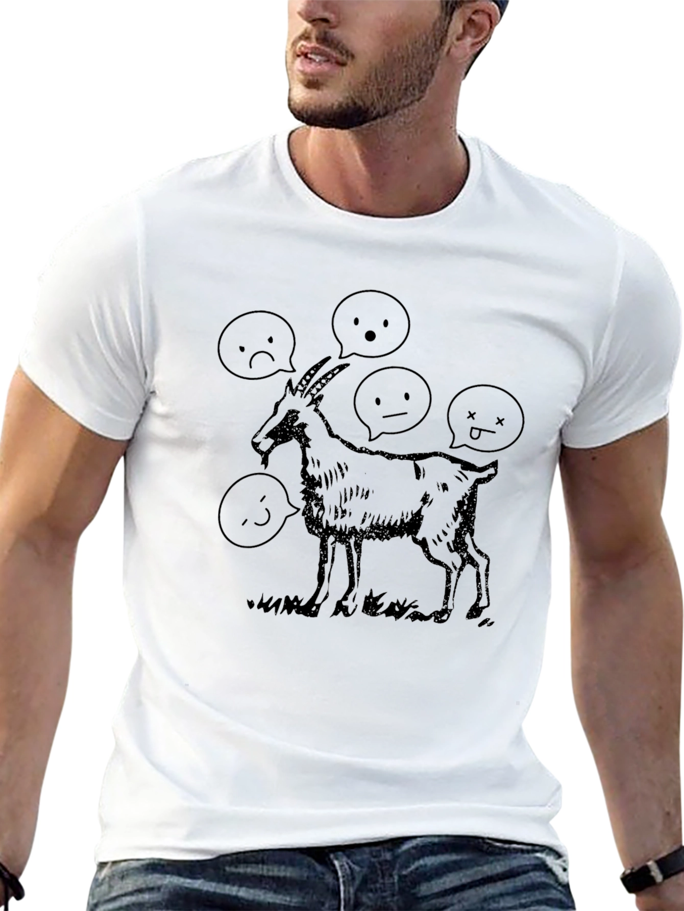 Goat Moods Graphic T-Shirt - Black