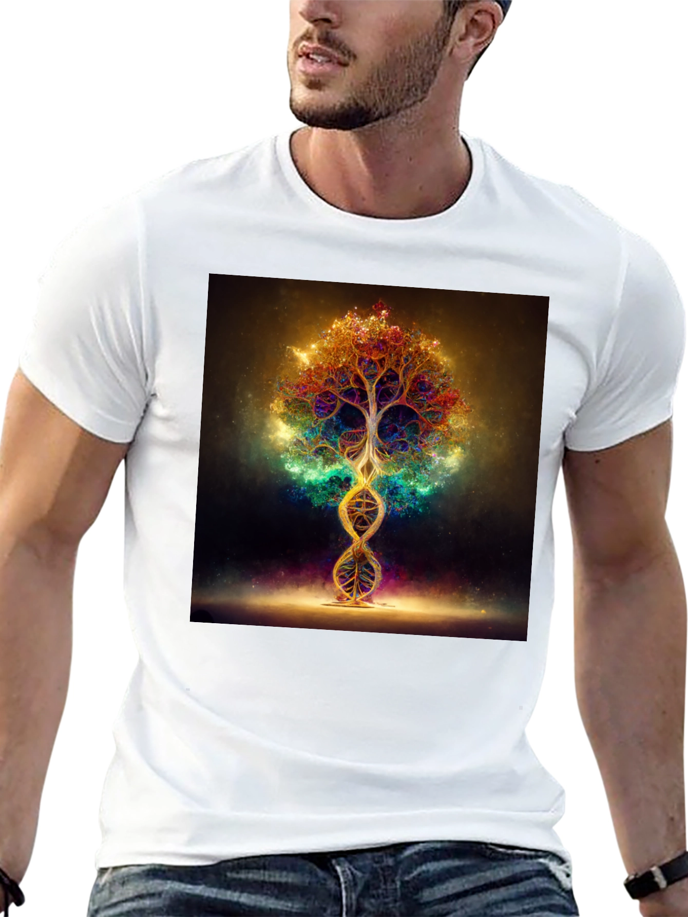 Cosmic Tree DNA T-Shirt - Vibrant Design