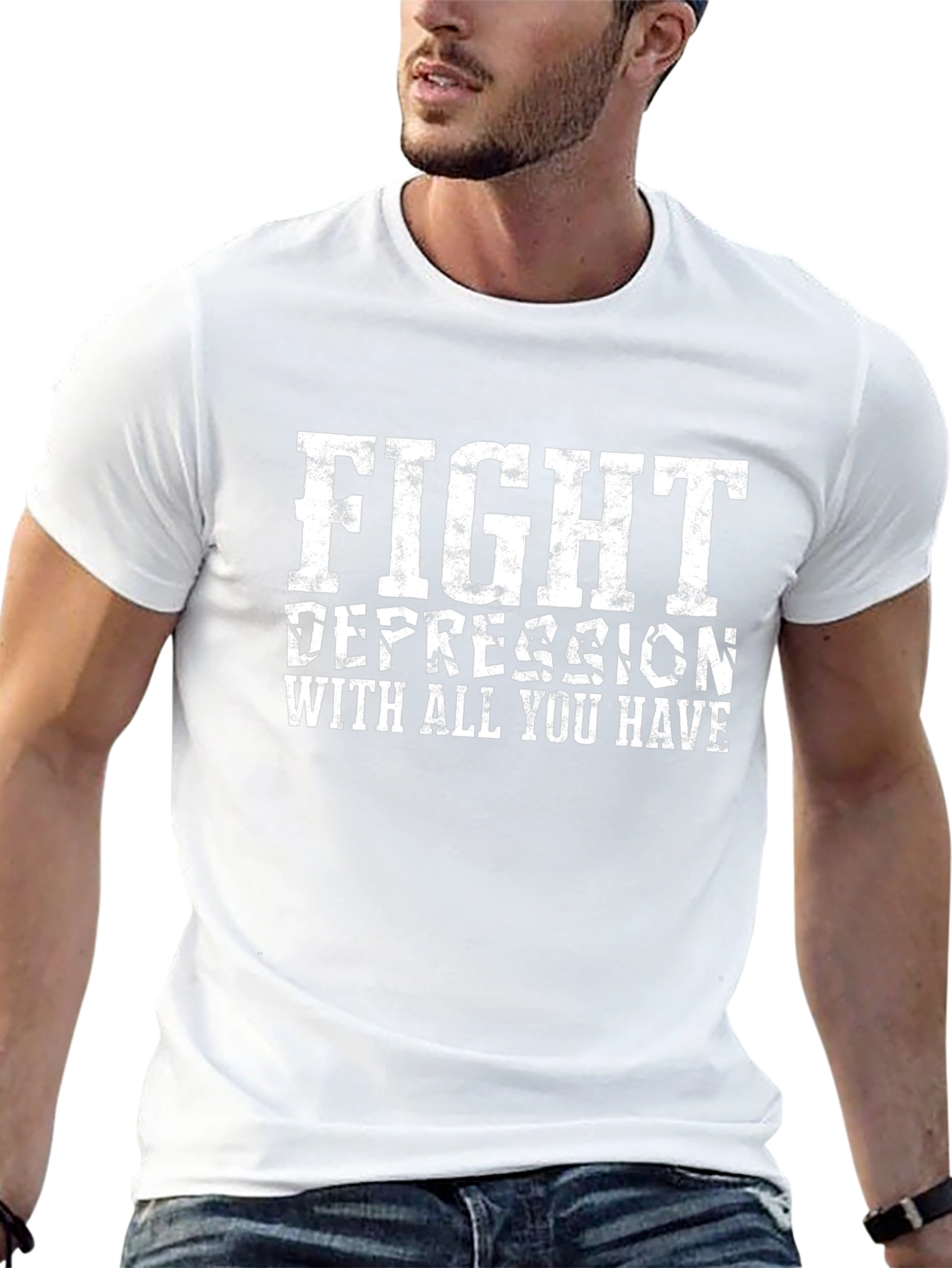 Fight Depression T-Shirt - Motivational Graphic Tee