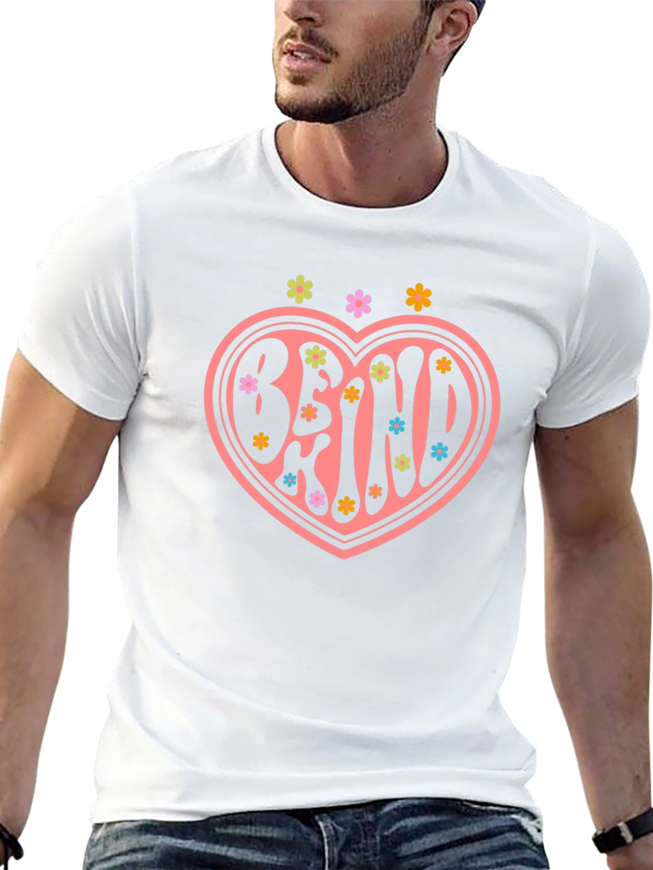 Be Kind Heart Graphic Tee - Black