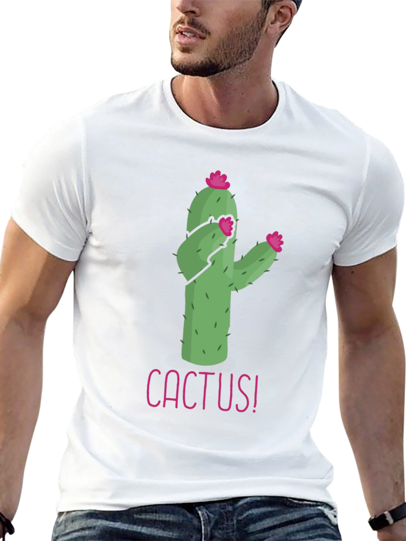 Funny Cactus Graphic Tee - Black T-Shirt