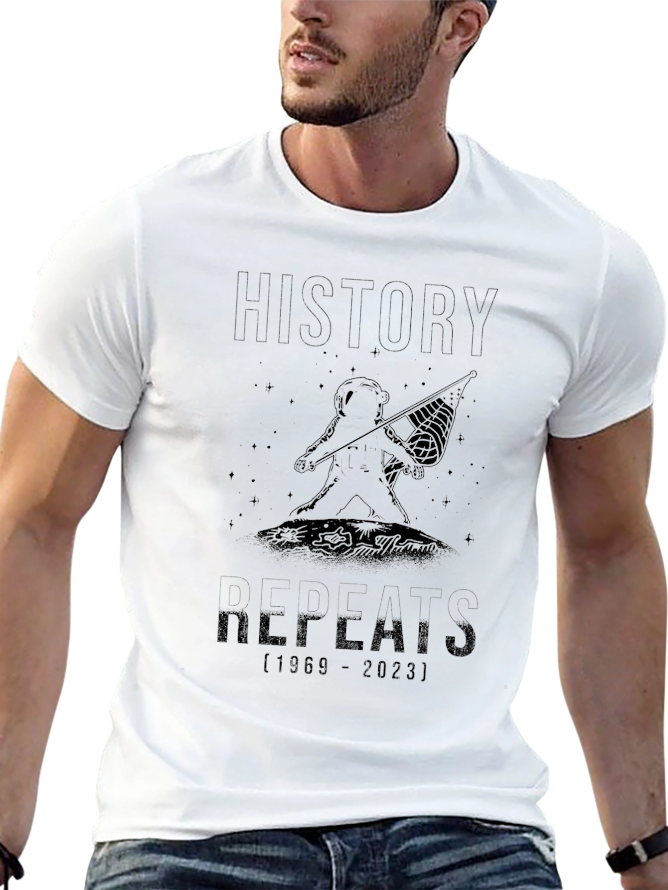 History Repeats T-Shirt - Black Graphic Tee