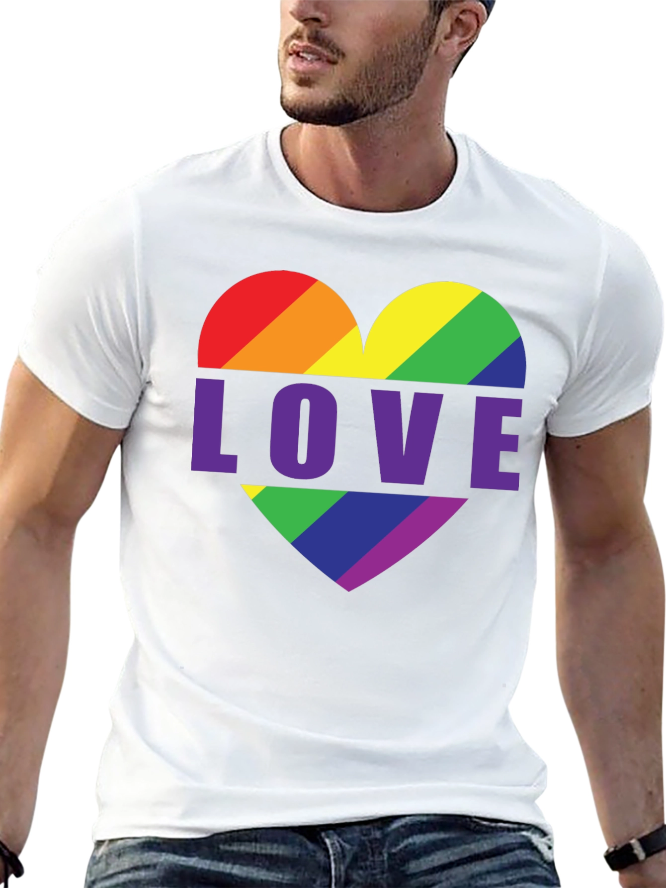 Rainbow Heart Pride T-Shirt - Love Wins