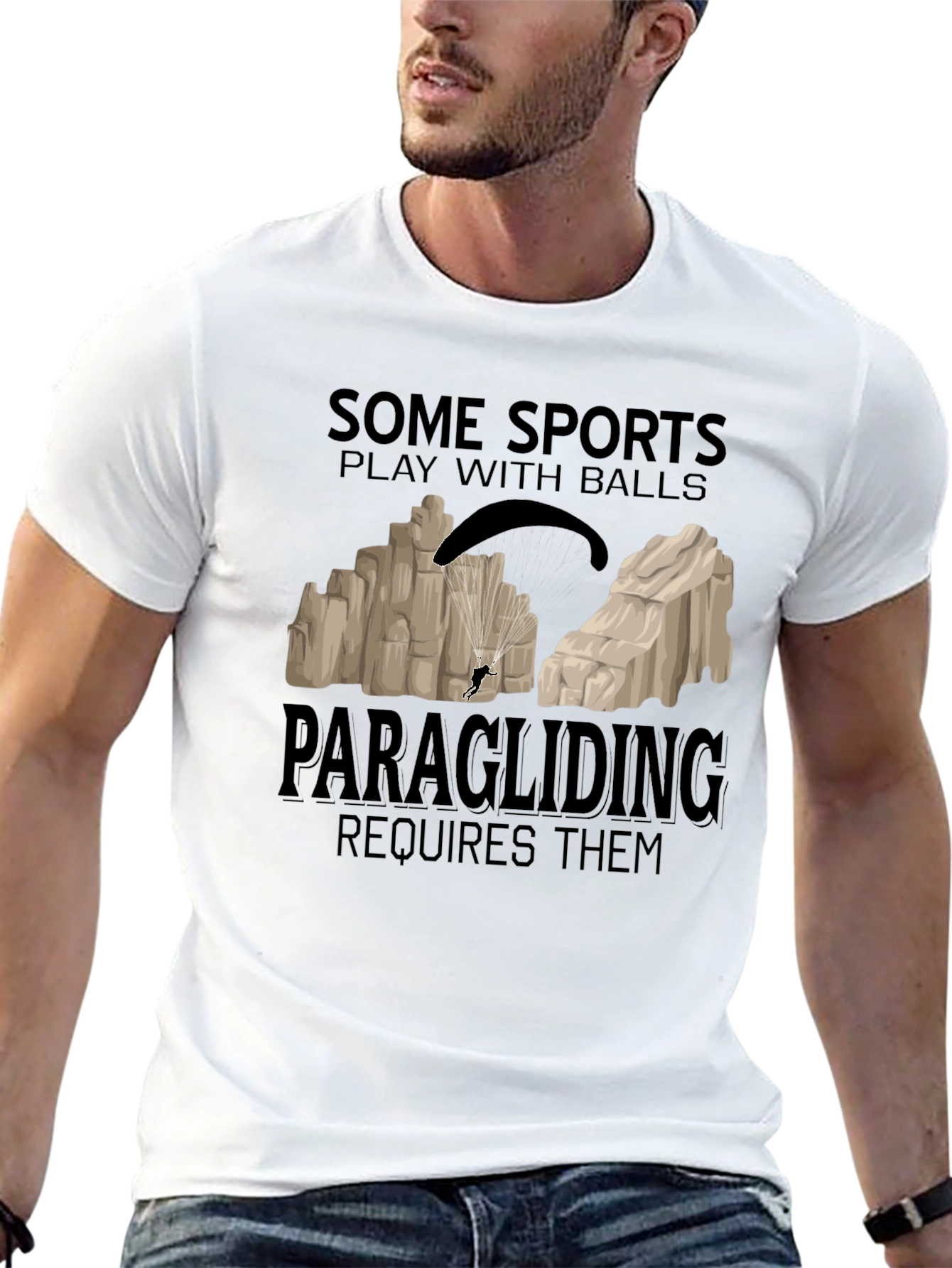 Paragliding Requires Balls Graphic Tee