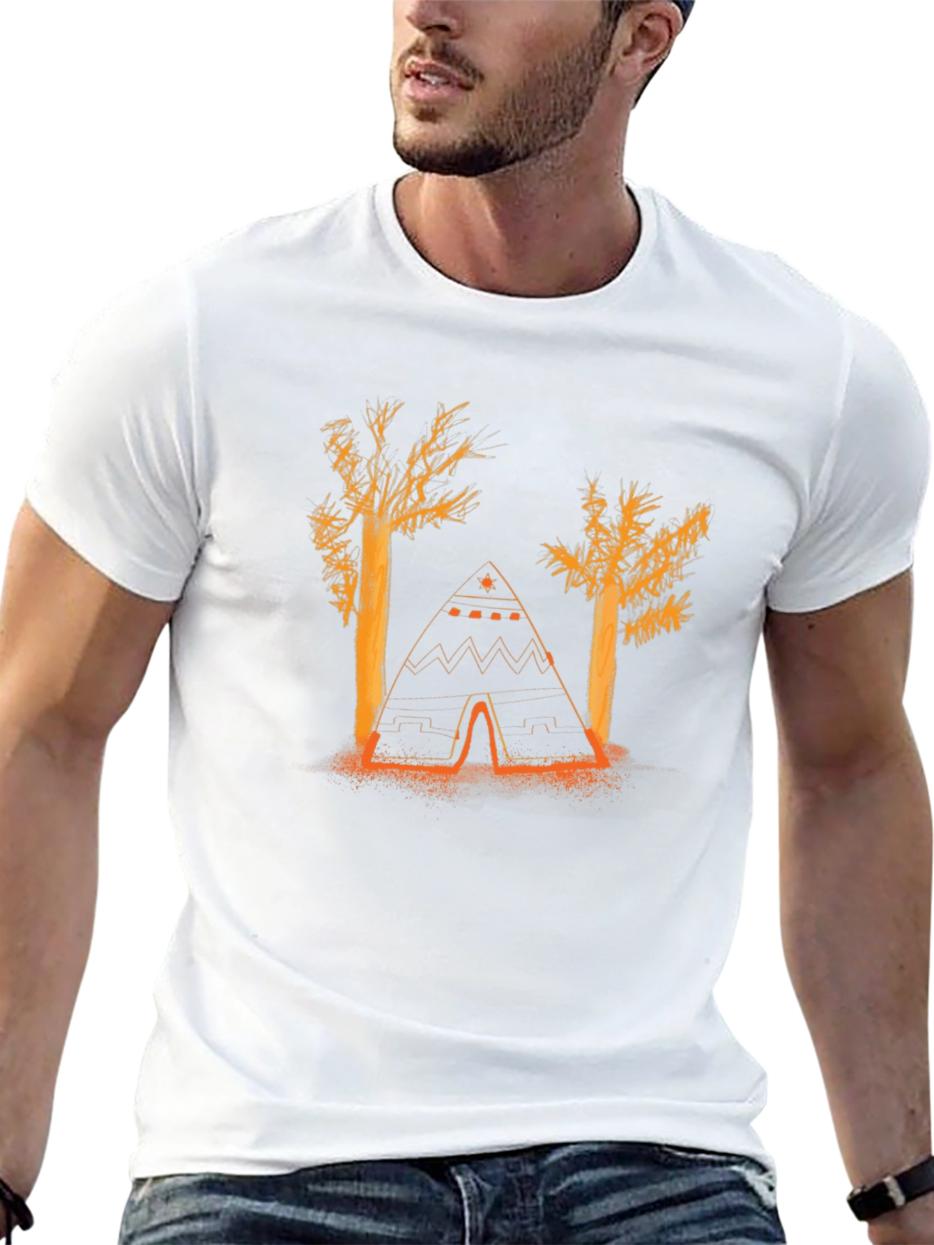 Nature Tee: Tent and Trees Graphic T-Shirt