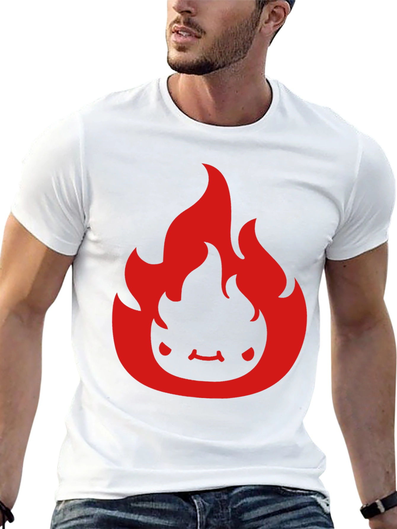 Fiery Character Graphic Tee - Soft Cotton Comfort