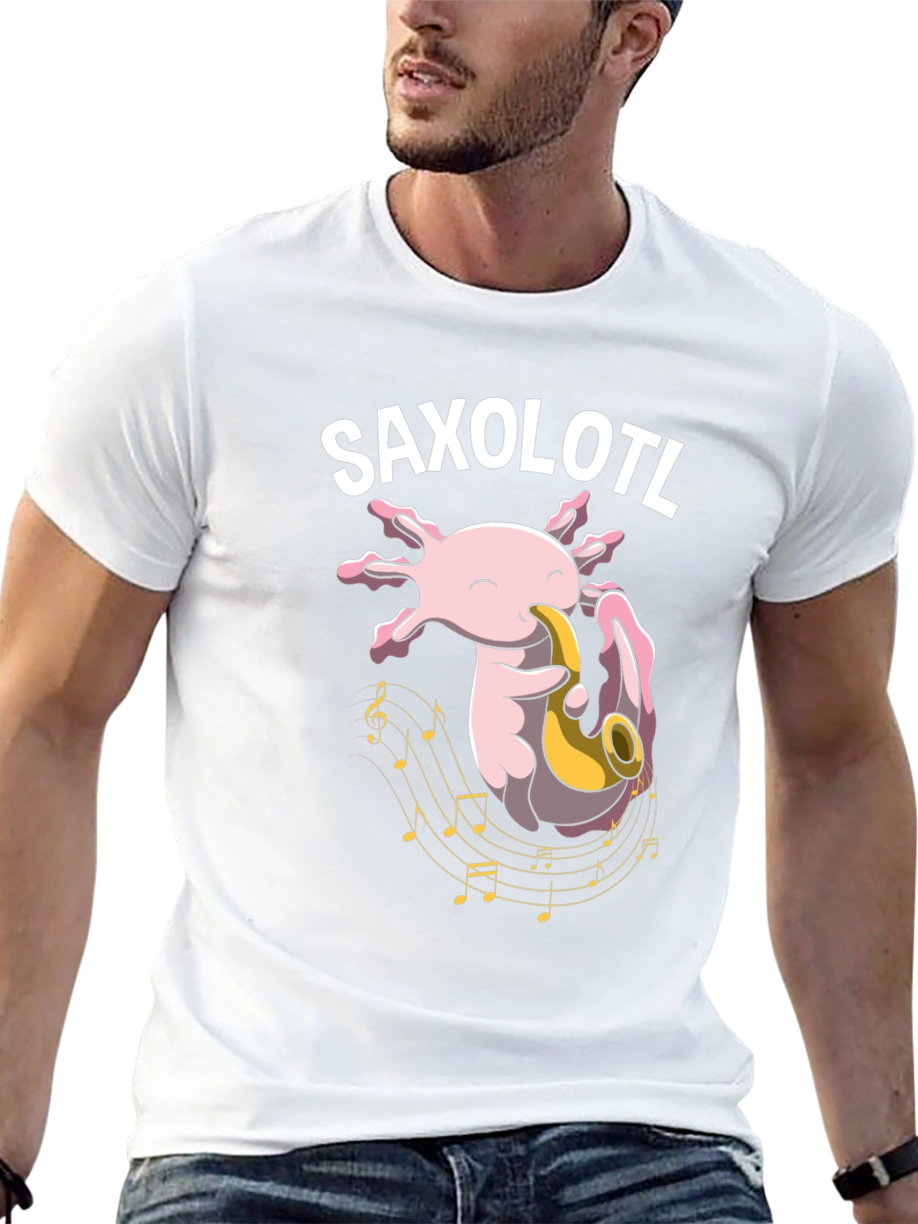 Saxolotl T-Shirt - Axolotl Saxophone Player Tee