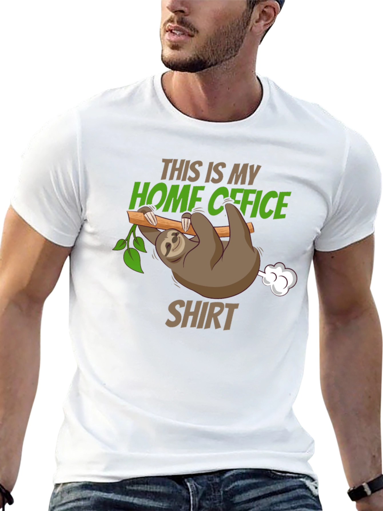 Home Office Sloth Graphic T-Shirt