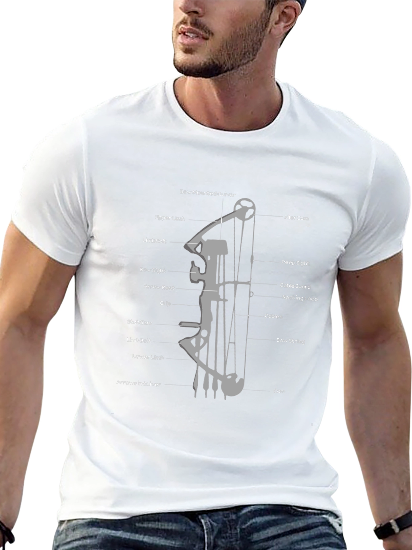Archery Bow Diagram Black T-Shirt
