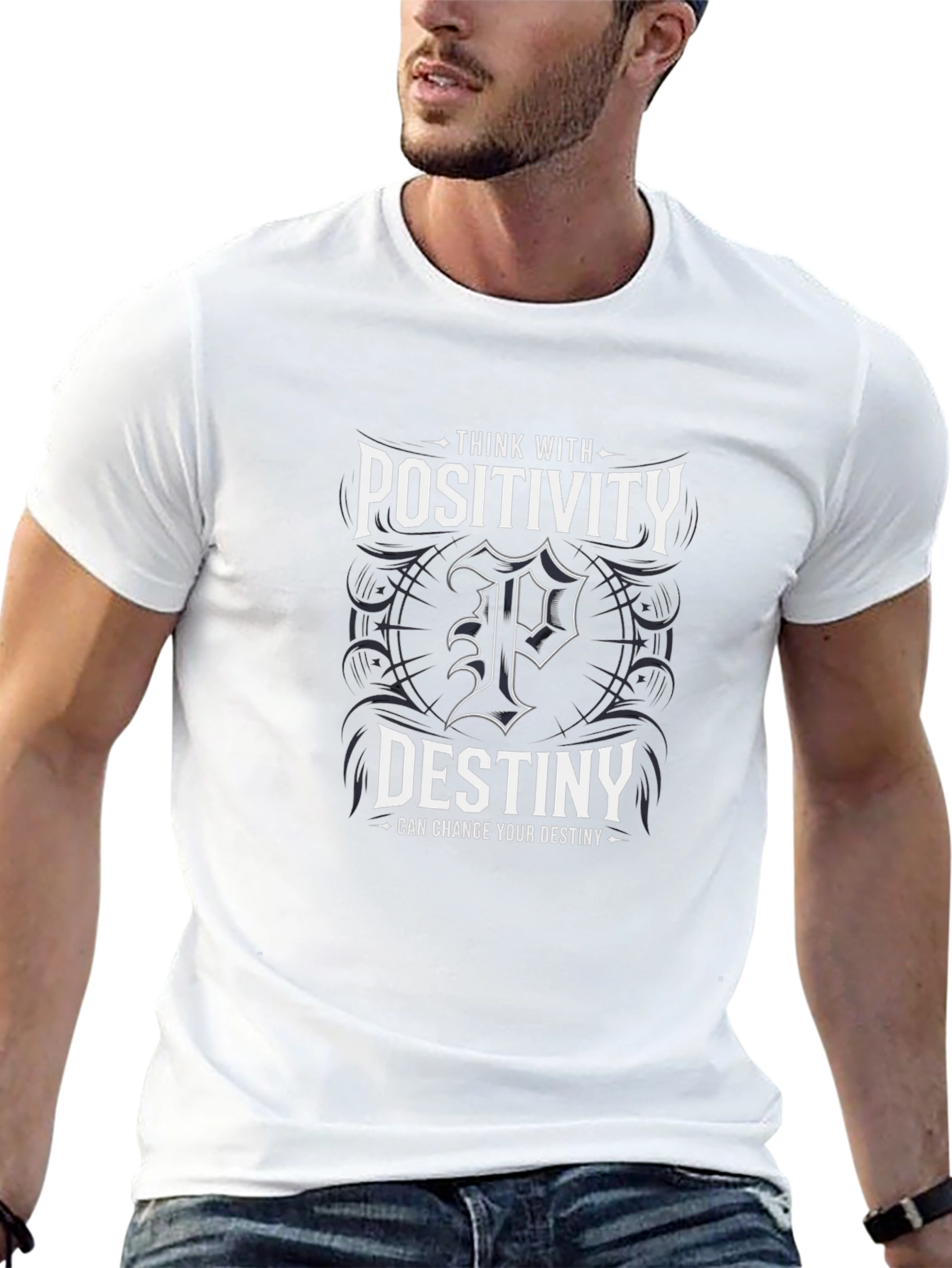 Positivity Destiny Graphic Print Mens T-Shirt