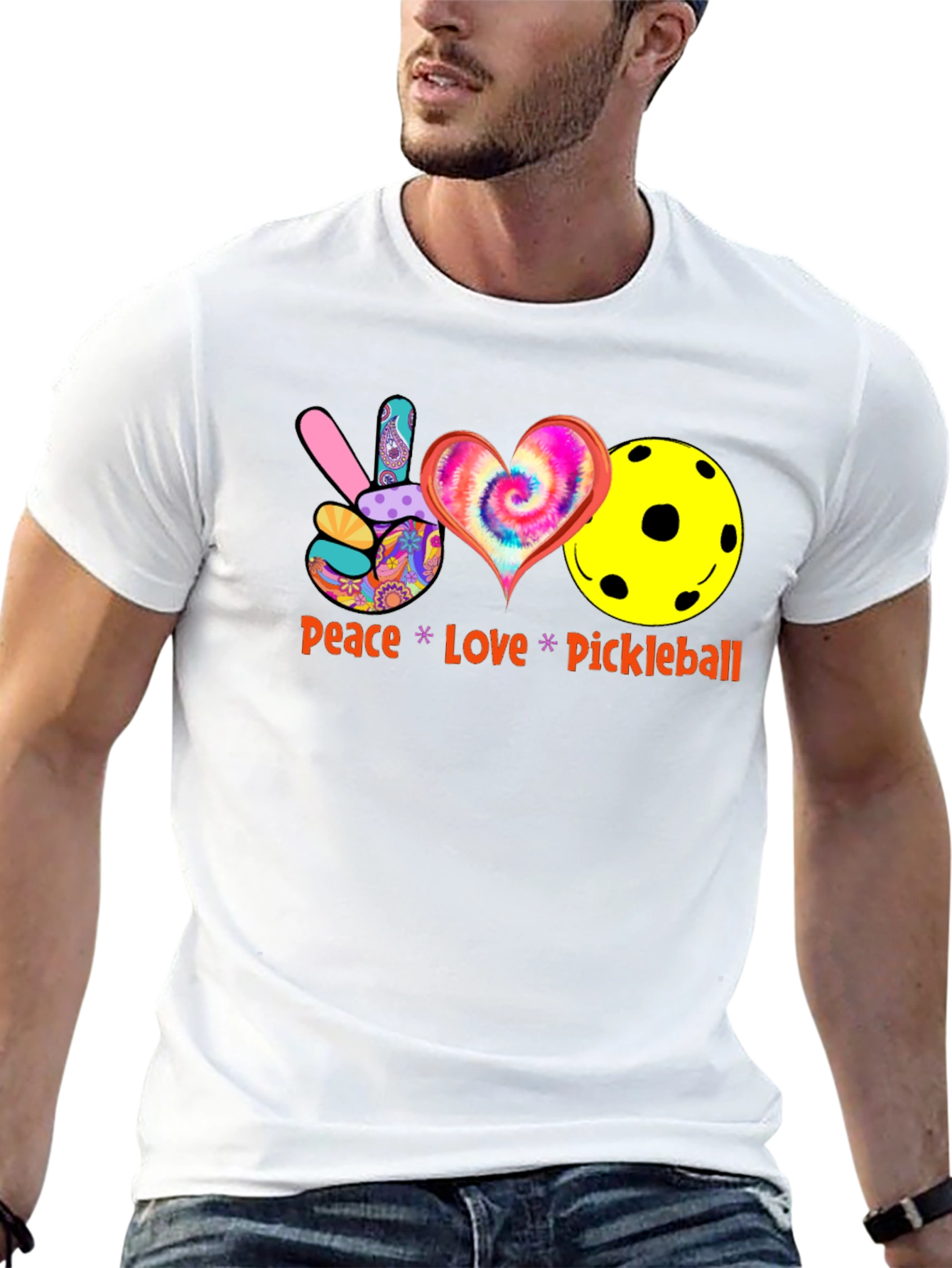 Peace Love Pickleball Black T-Shirt