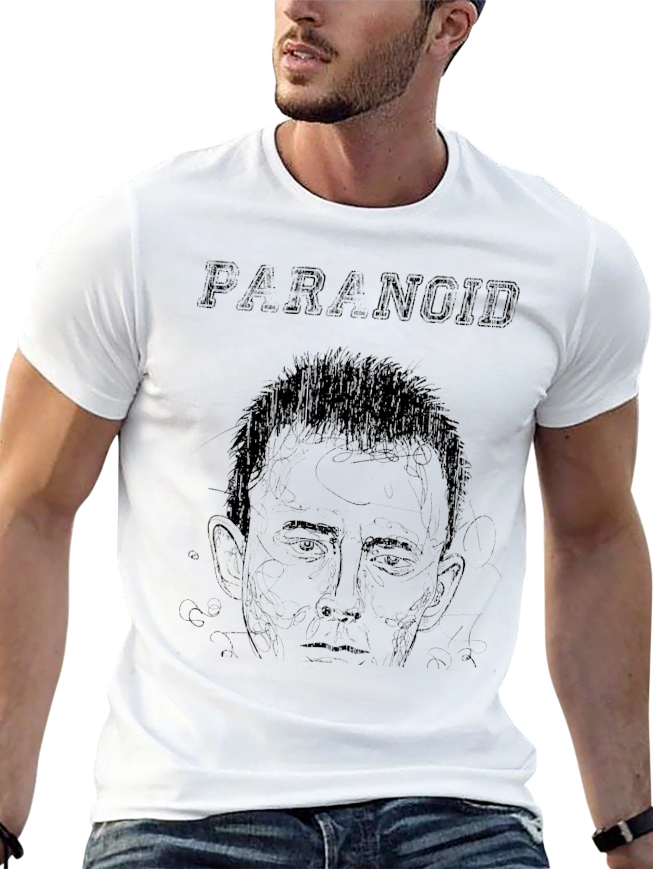 Paranoid Portrait Black T-Shirt