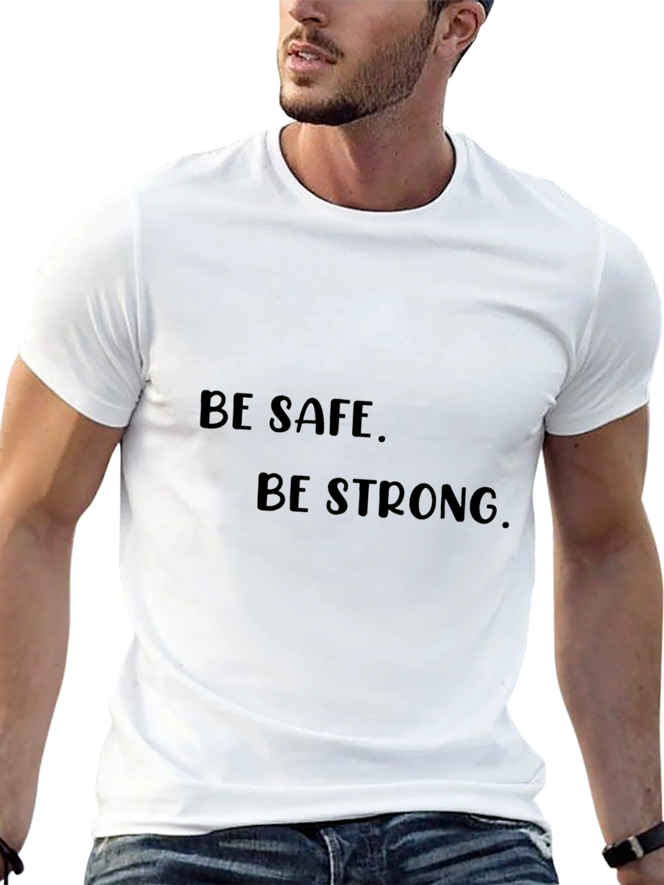 Be Safe Be Strong Black Graphic Tee