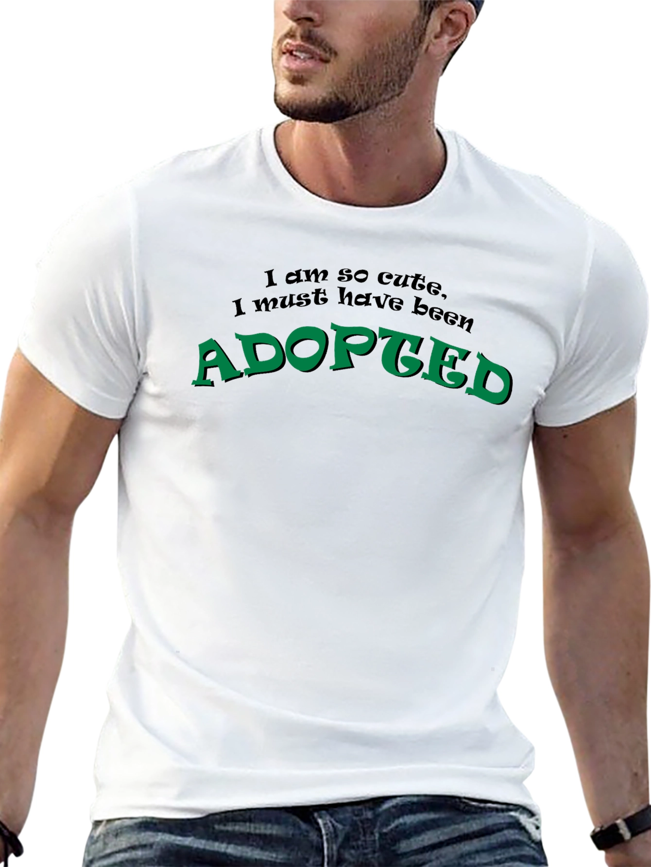 Adopted Cute Funny Novelty Black T-Shirt