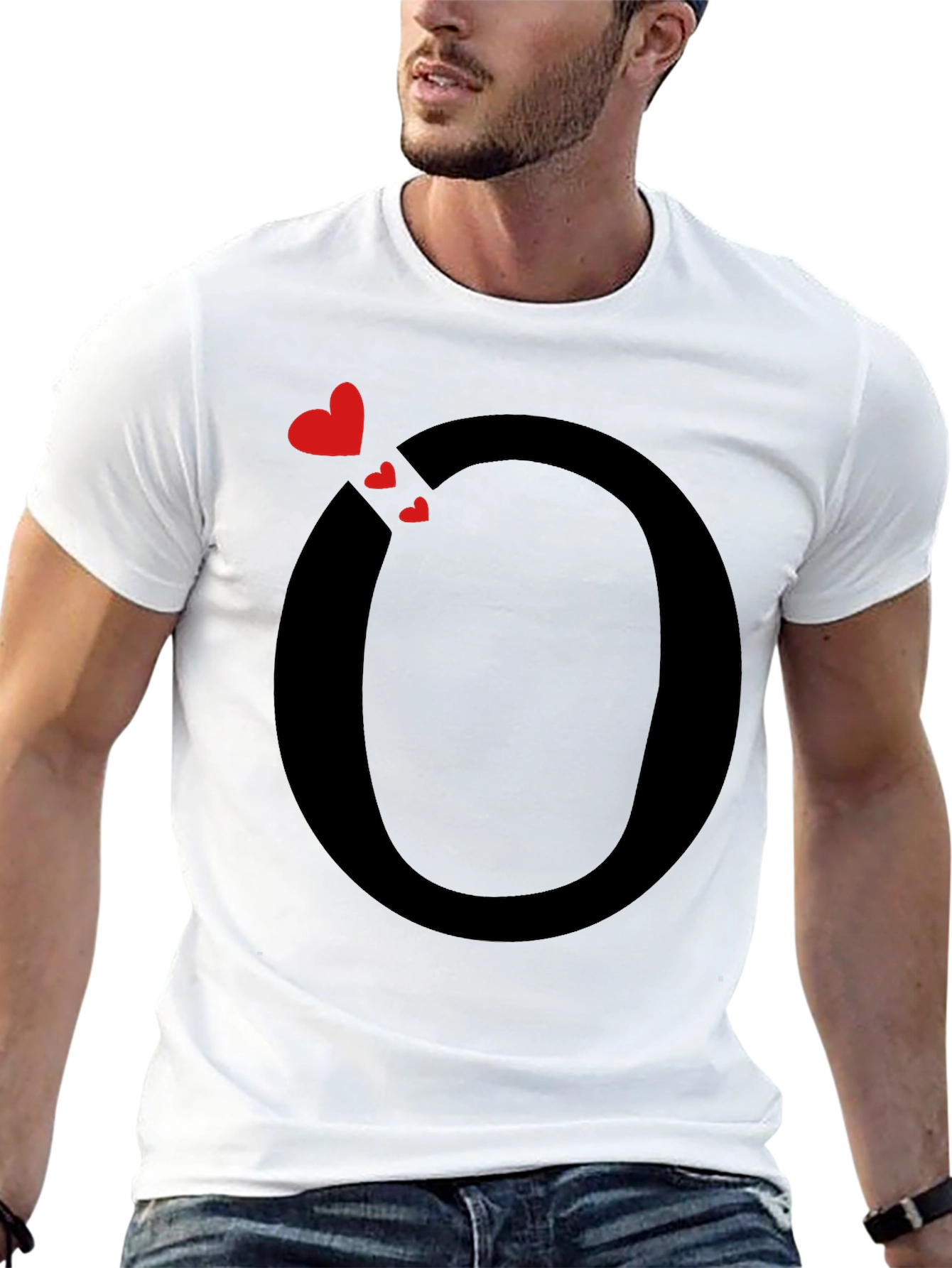 Heart O Graphic Tee - Stylish Black T-Shirt