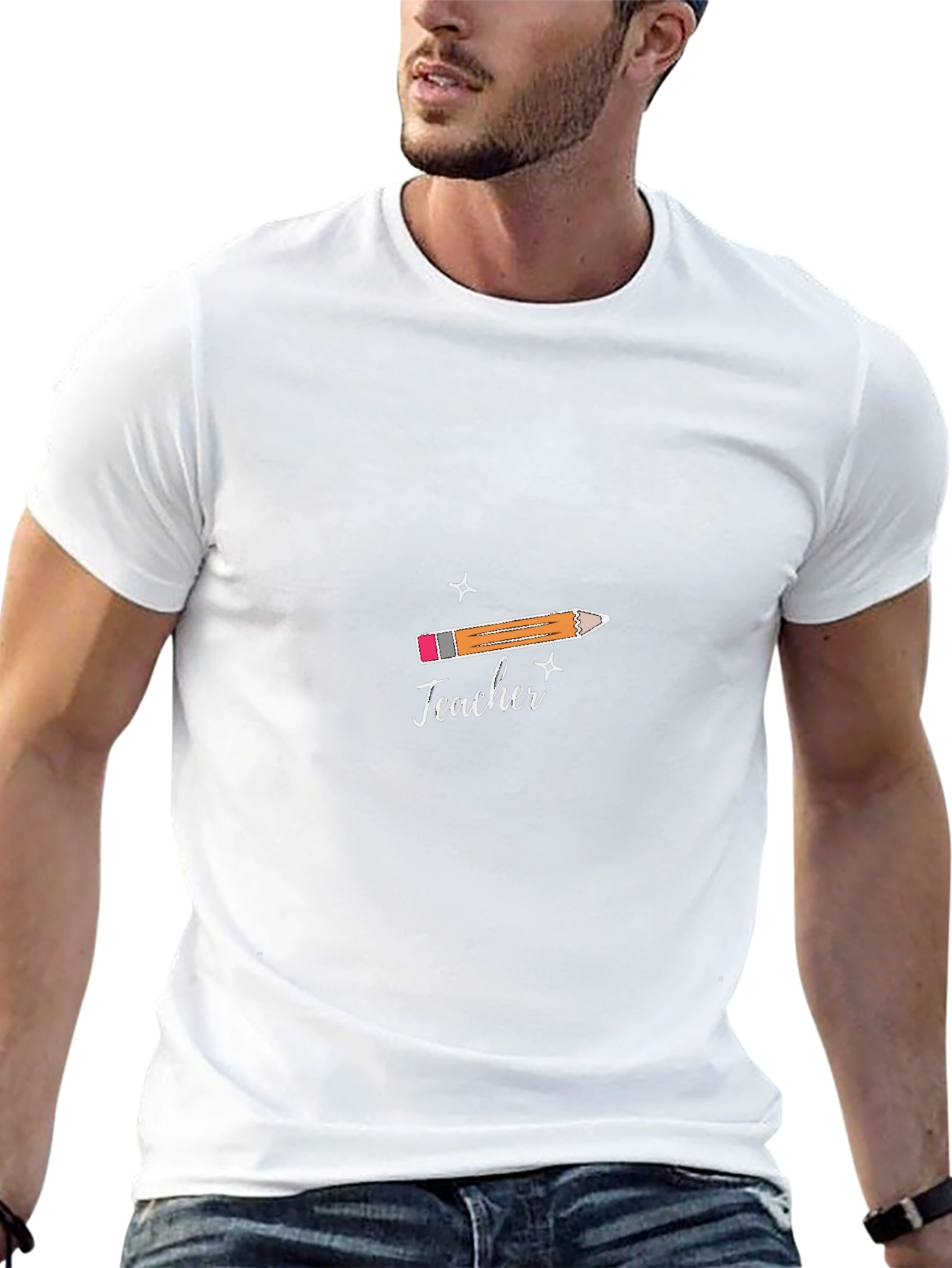 Teacher Graphic T-Shirt: Pencil Design Tee