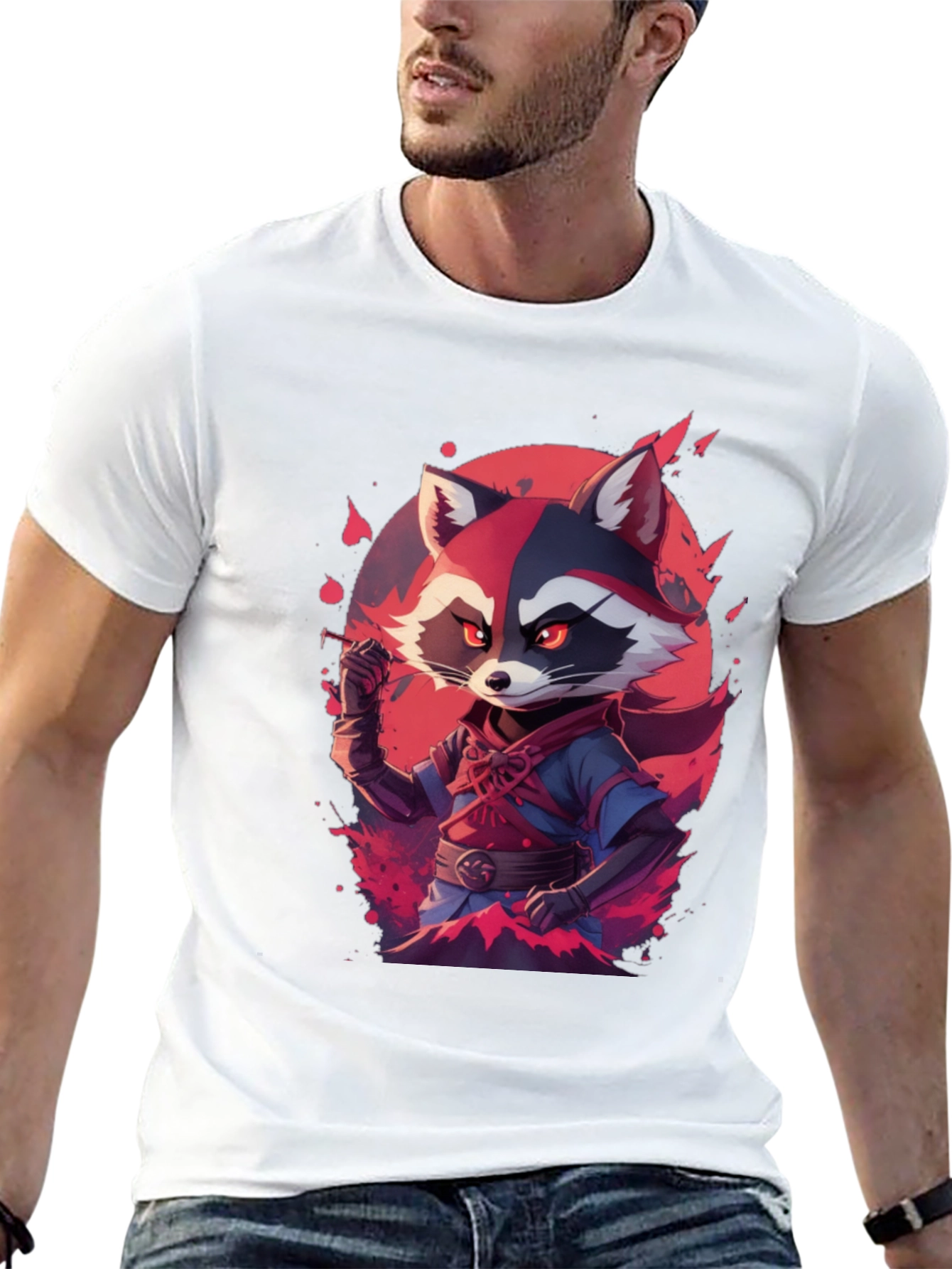Raccoon Warrior Black Tee