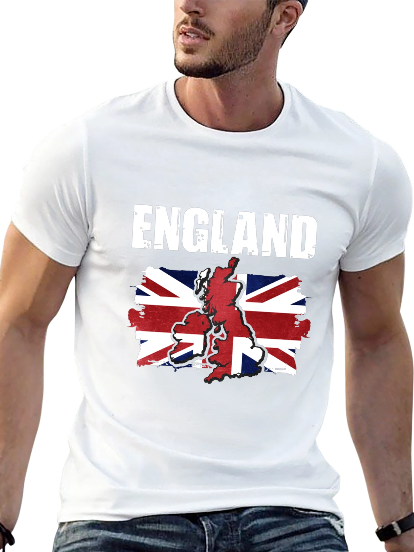 England Flag Graphic Tee - Black