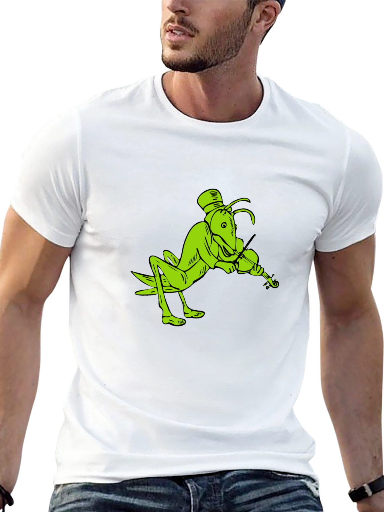Grasshopper Violinist Black T-Shirt