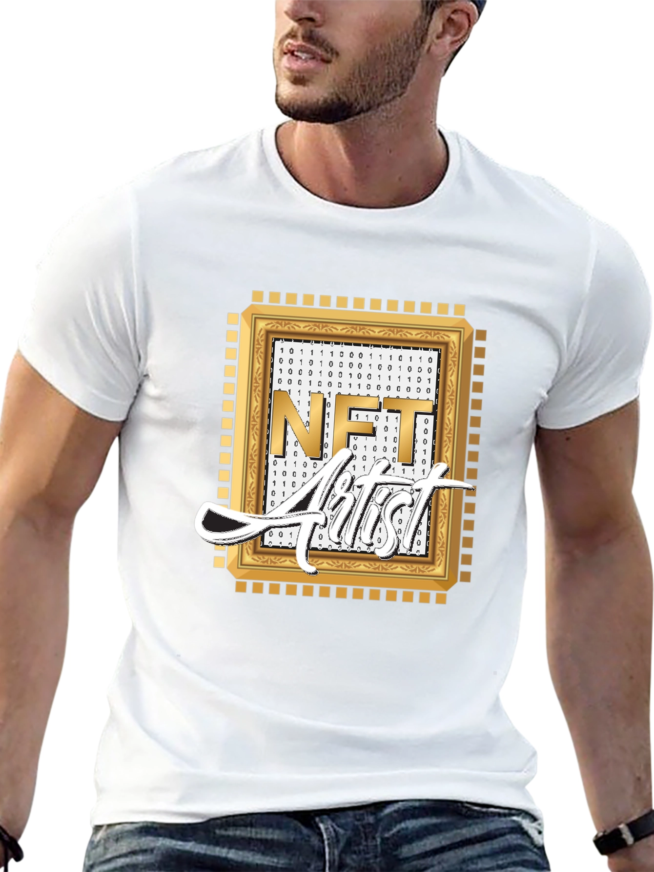 NFT Artist Graphic Tee - Black Cotton Blend T-Shirt