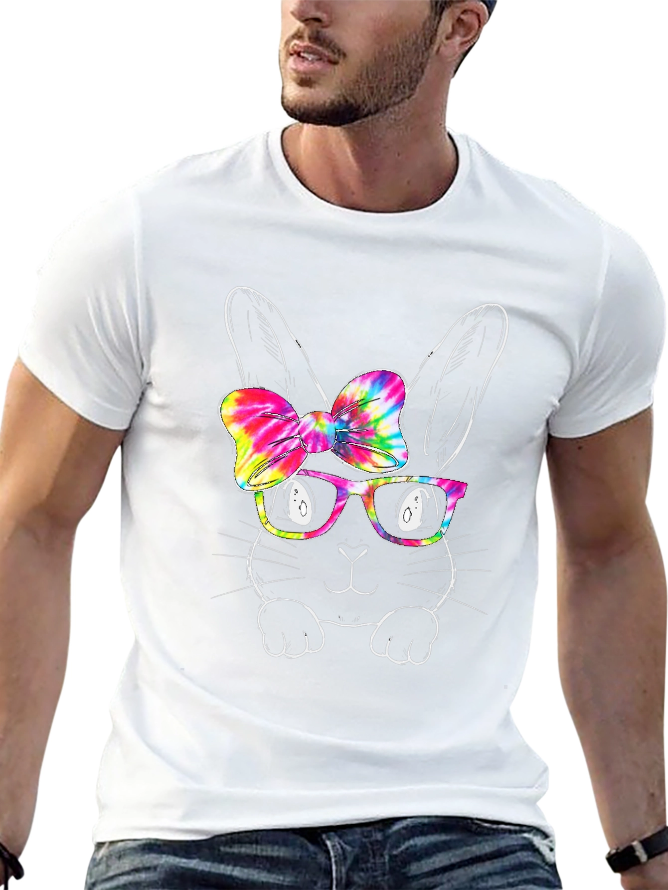 Easter Bunny Tie Dye Bow T-Shirt