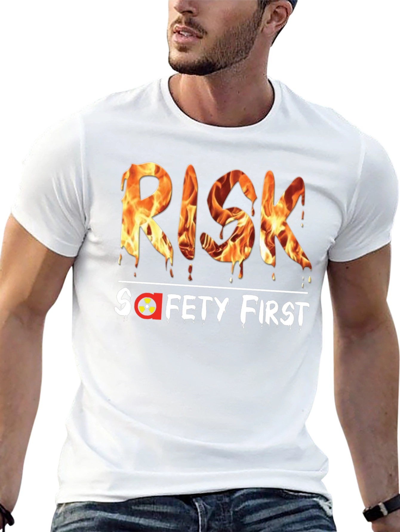 Risk Safety First Graphic Black T-Shirt