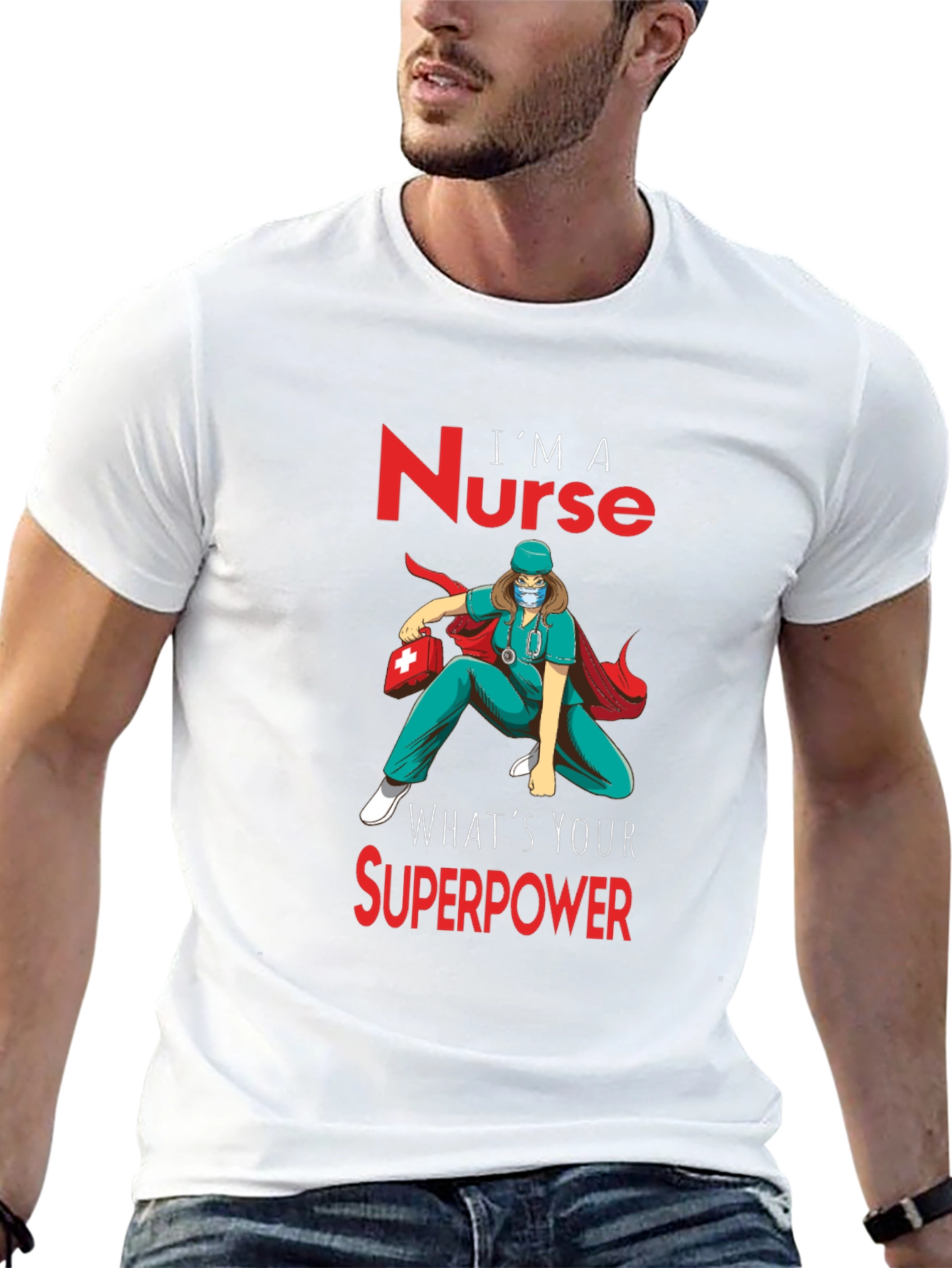 Nurse Superpower T-Shirt - Heroic Nurse Design
