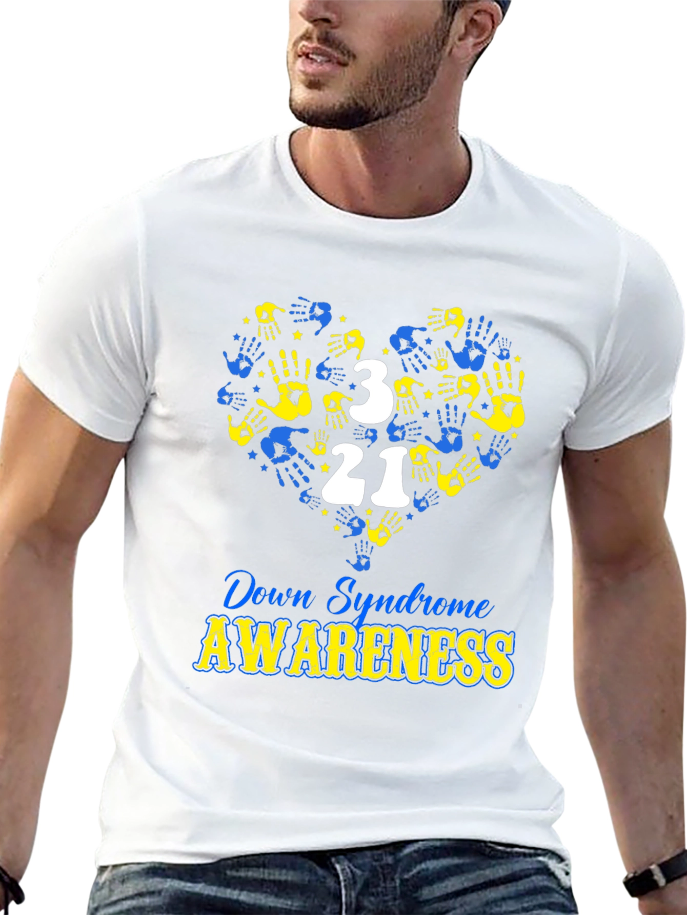 Down Syndrome Awareness T-Shirt Heart Hand Design