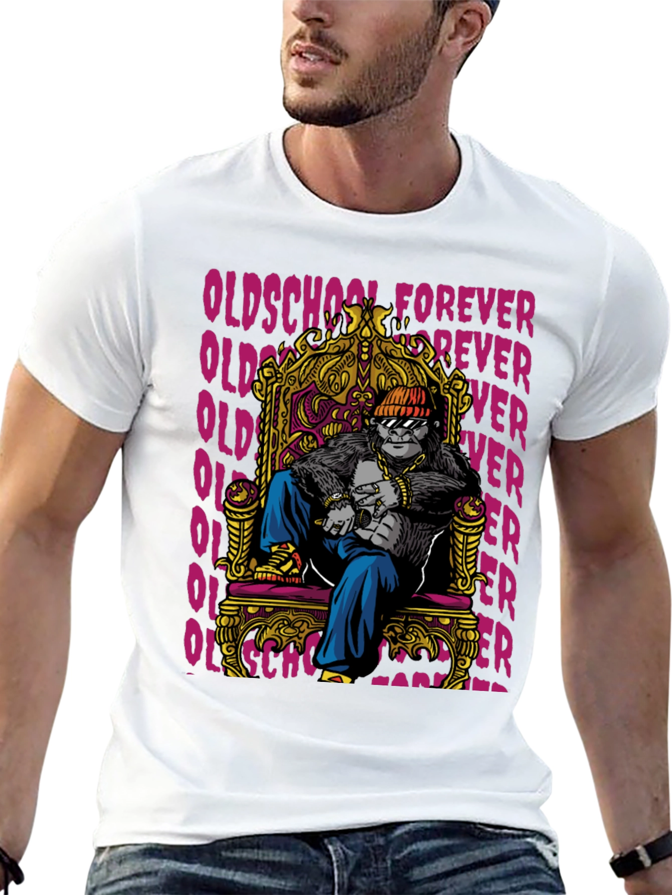 Oldschool Gorilla Throne T-Shirt