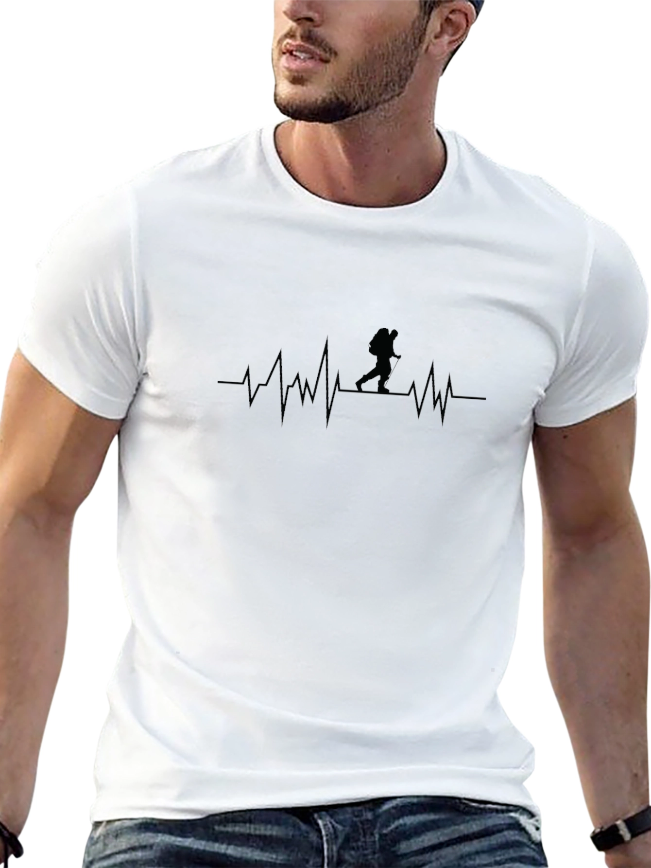 Hiking Heartbeat Graphic Tee - Adventure T-Shirt
