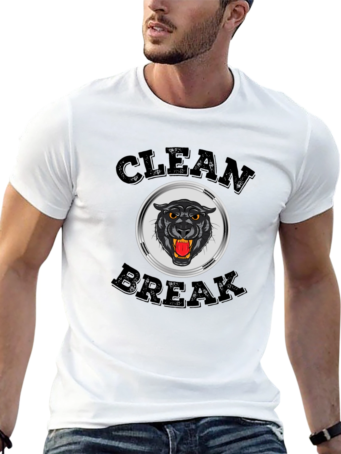 Clean Break Panther Graphic T-Shirt - Black