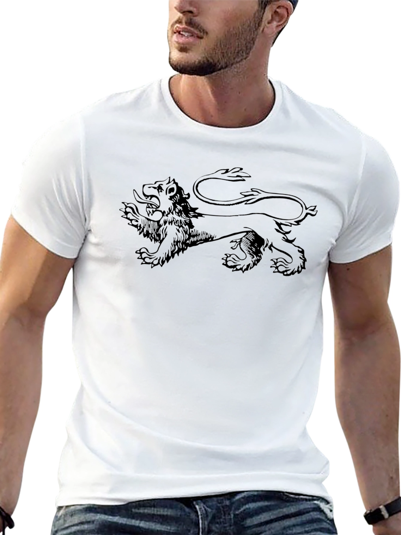 Black Lion Graphic Tee - Stylish Mens T-Shirt