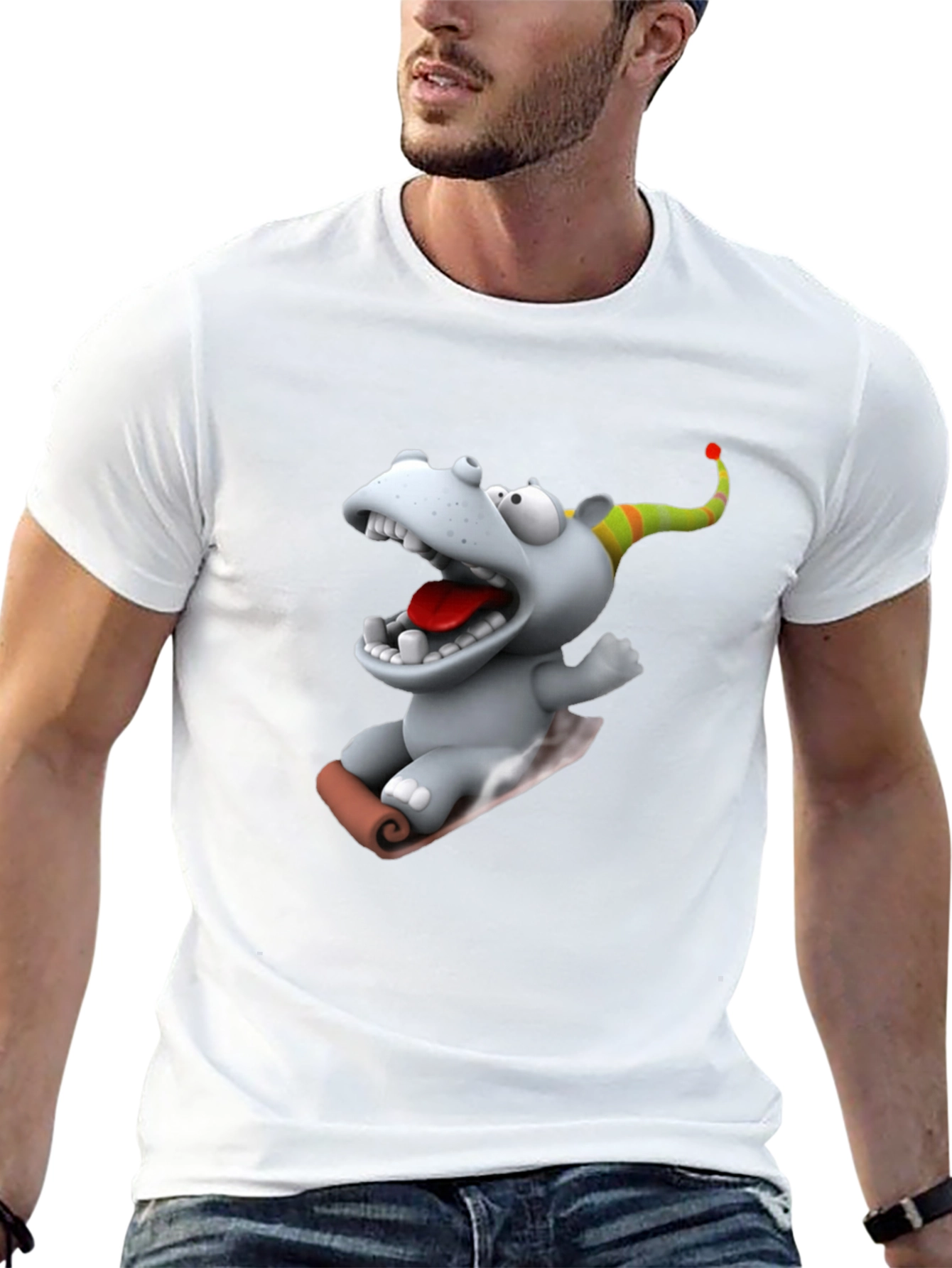 Cartoon Hippo T-Shirt - Fun Graphic Tee