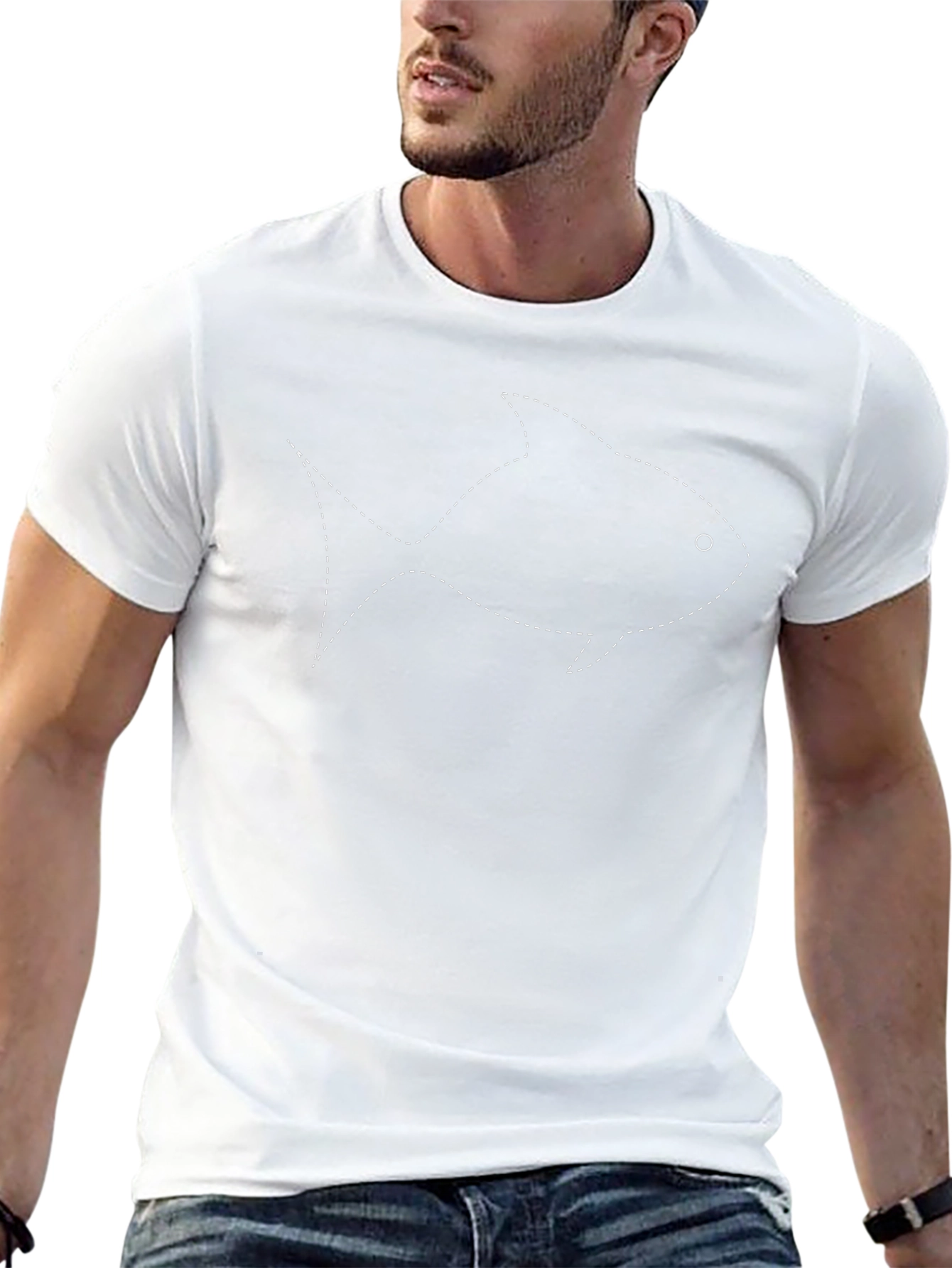 Fish Outline Tee - Modern Style Black T-Shirt