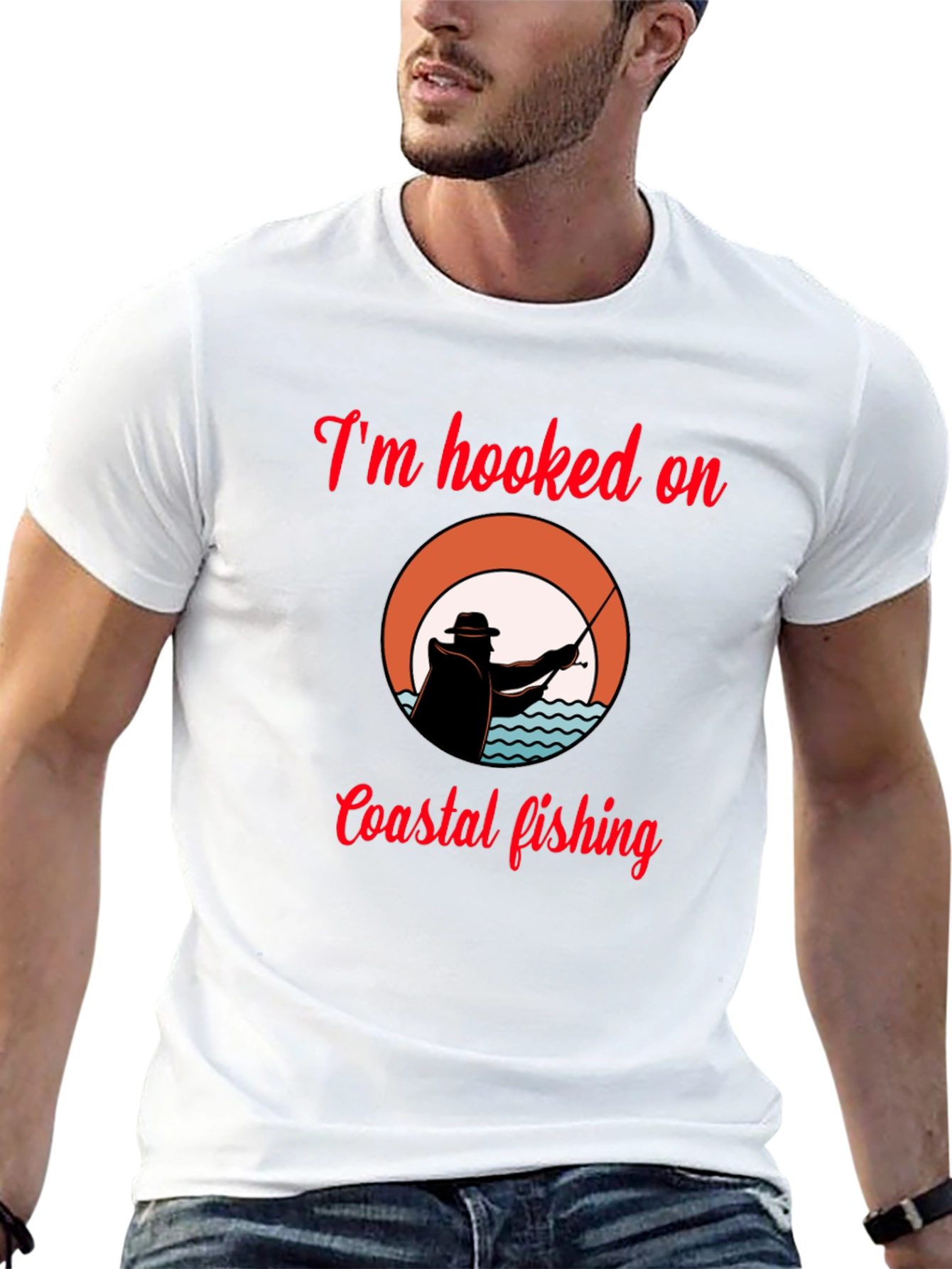 Hooked on Coastal Fishing T-Shirt - Black