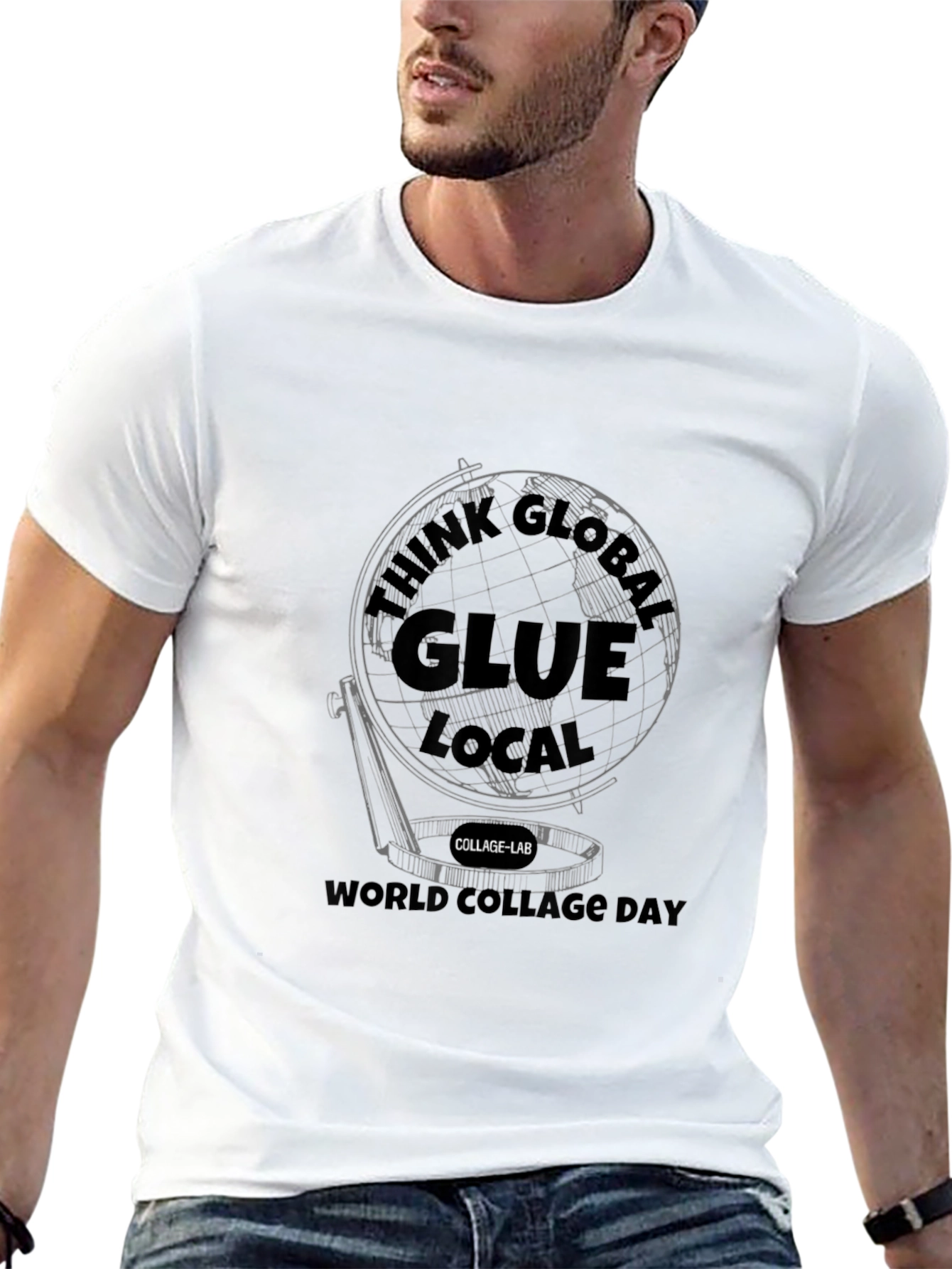 Think Global Glue Local Black T-Shirt