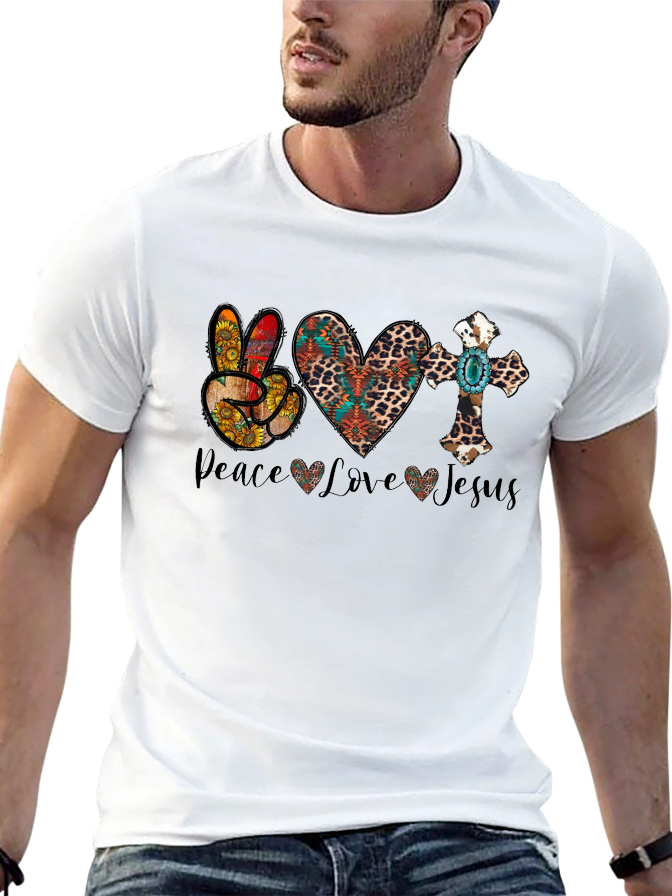Peace Love Jesus Graphic Tee