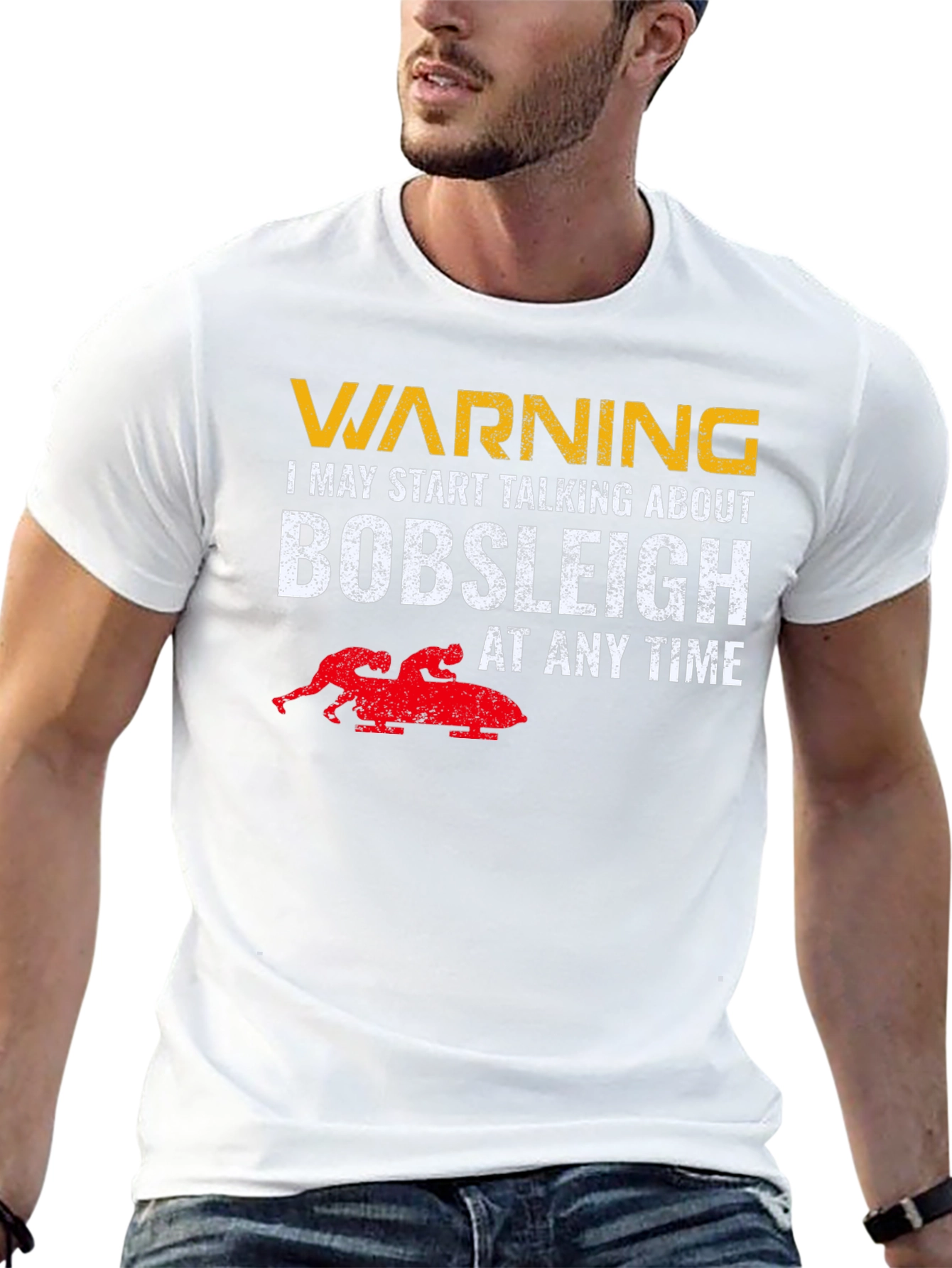 Warning Bobsleigh T-Shirt - Funny Sledding Tee