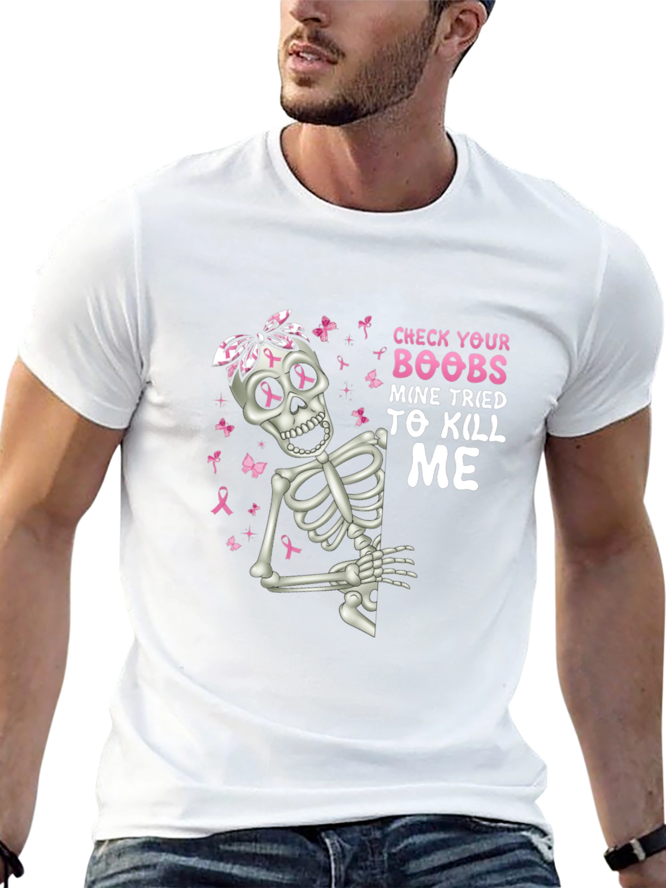 Check Your Boobs Skeleton T-Shirt