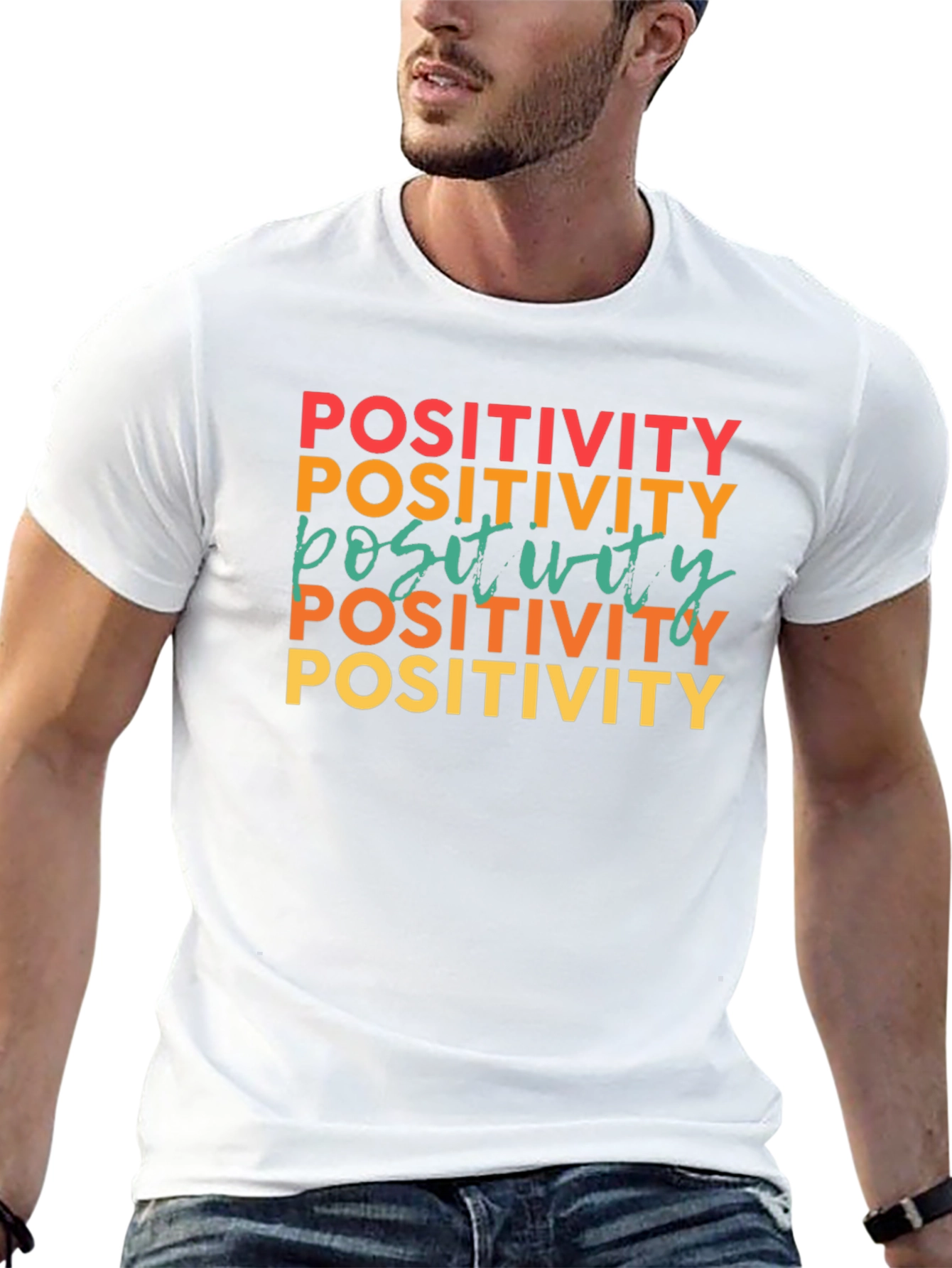 Positivity Graphic Tee - Retro Vibe Shirt
