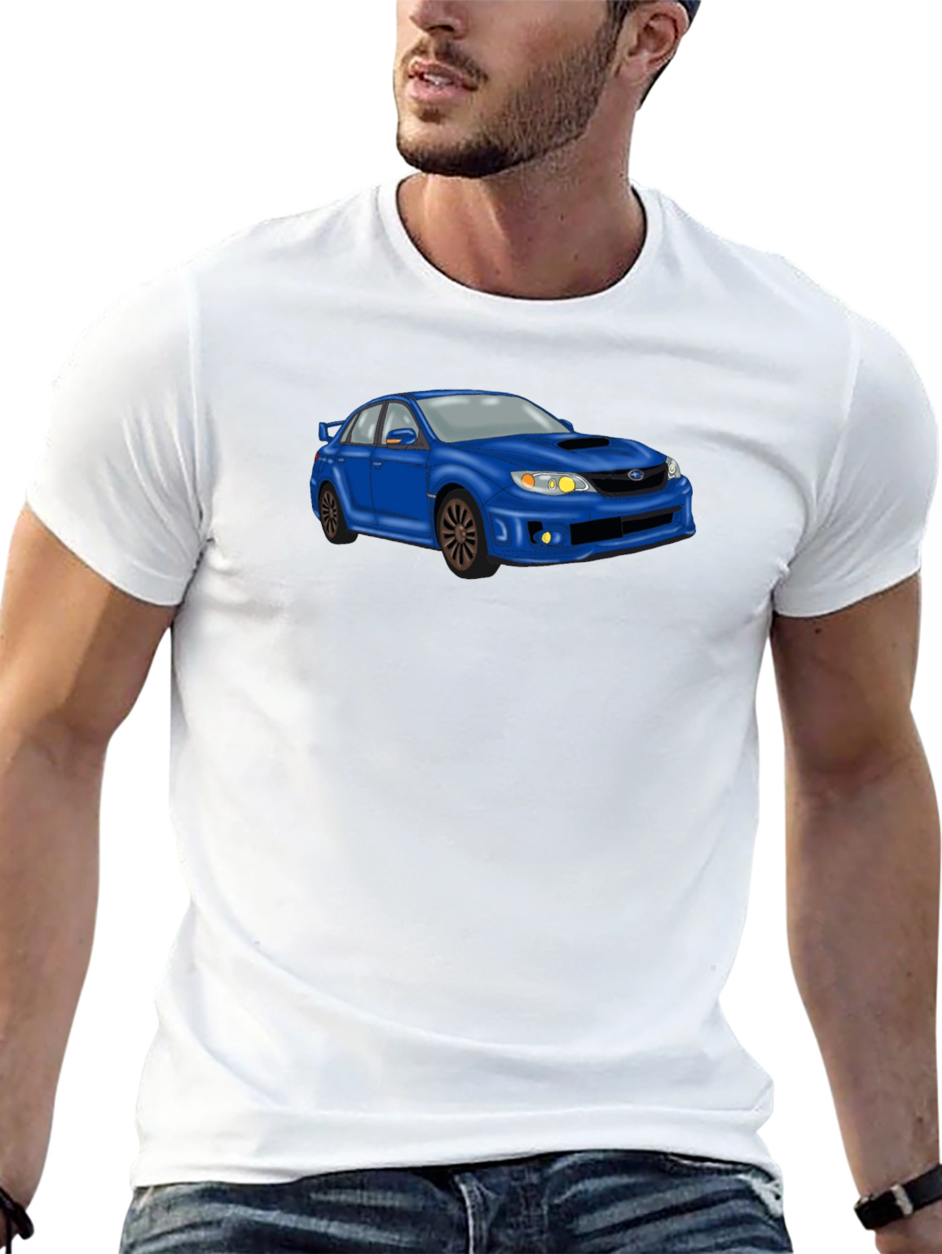 Blue Car Graphic T-Shirt